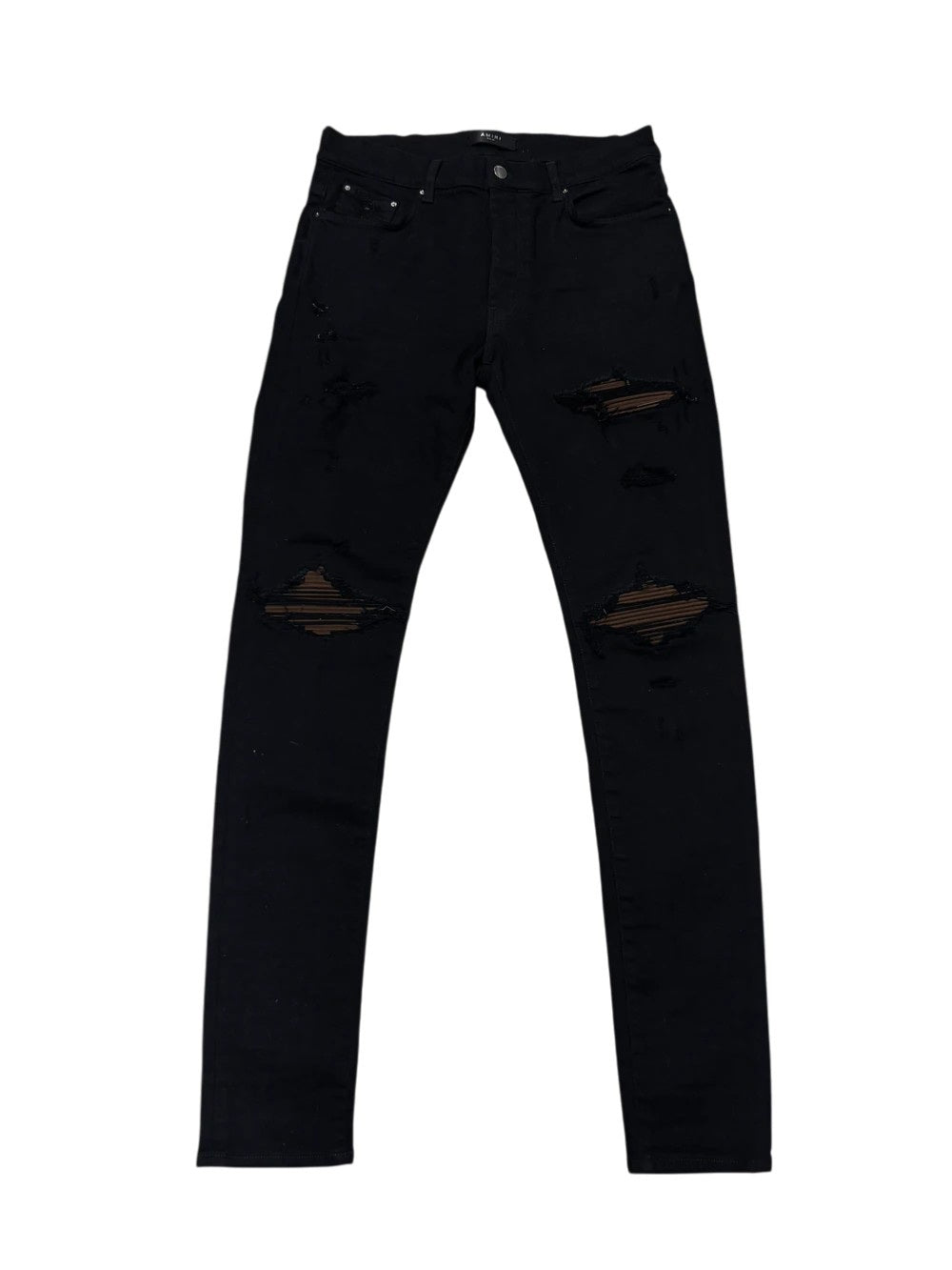 Amiri MX1 Ultra Suede Patch Black & Brown Jeans