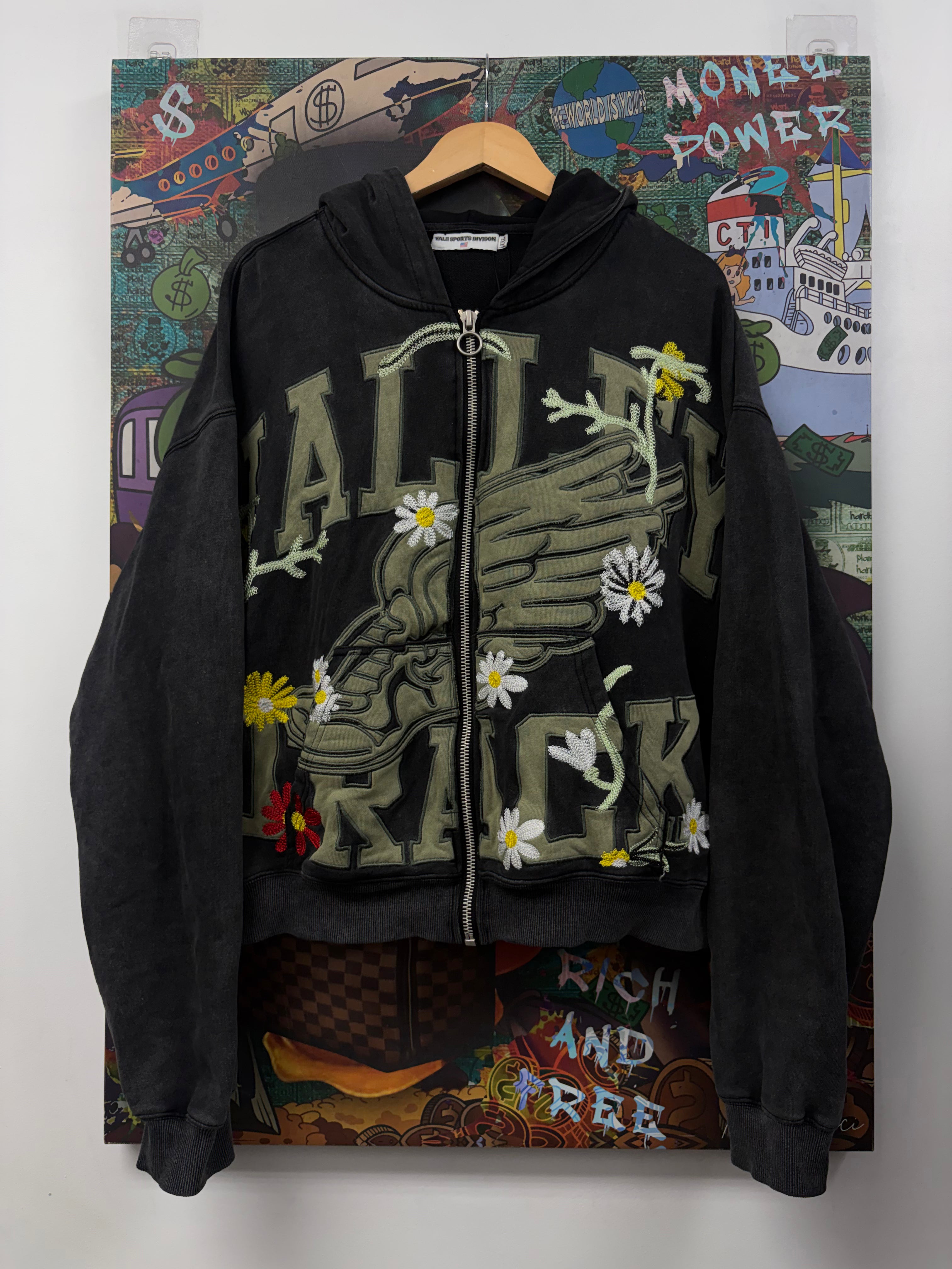 Vale Black Wash Garden Zip Up