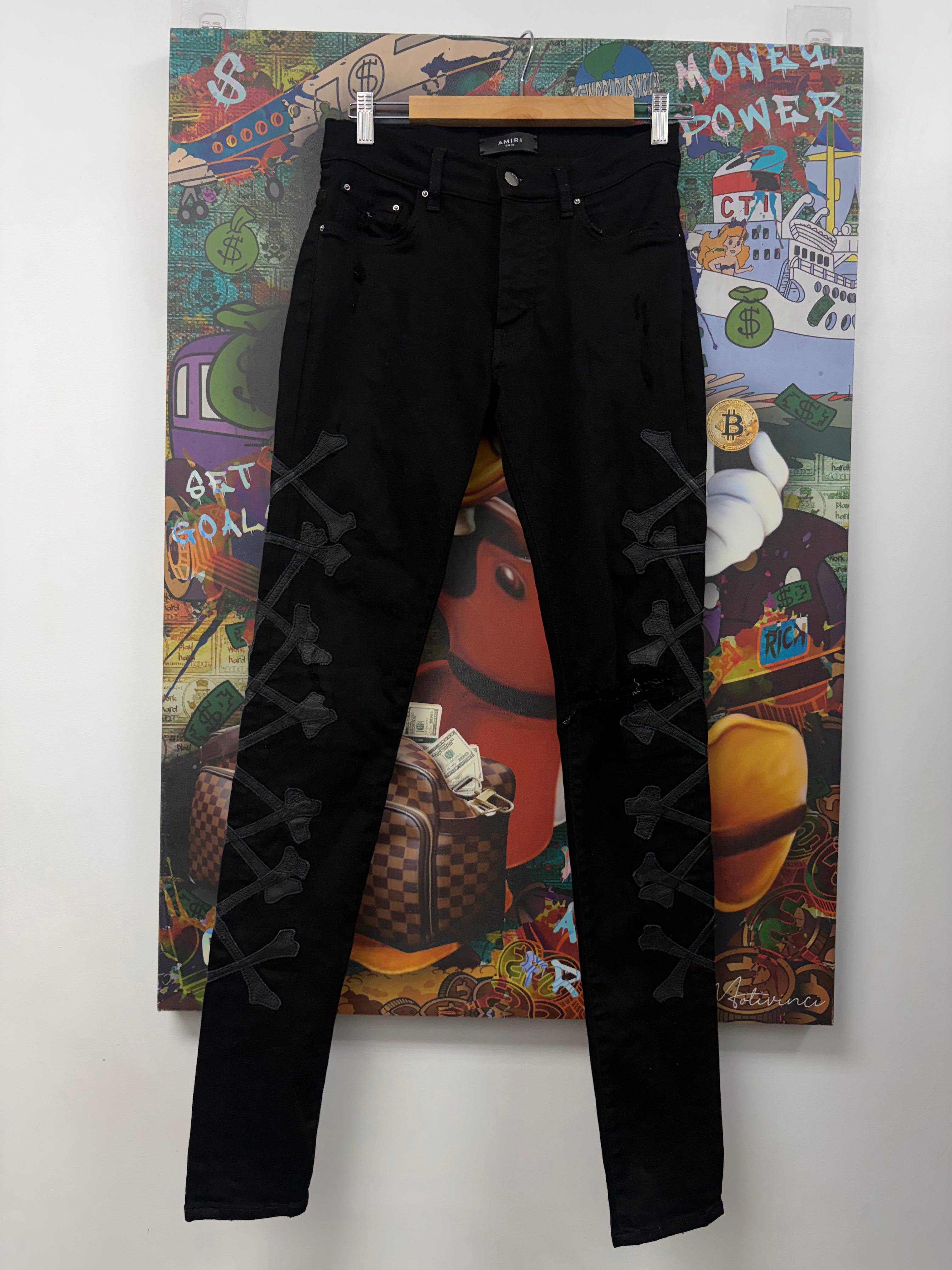 Amiri Black Black Bones Jeans