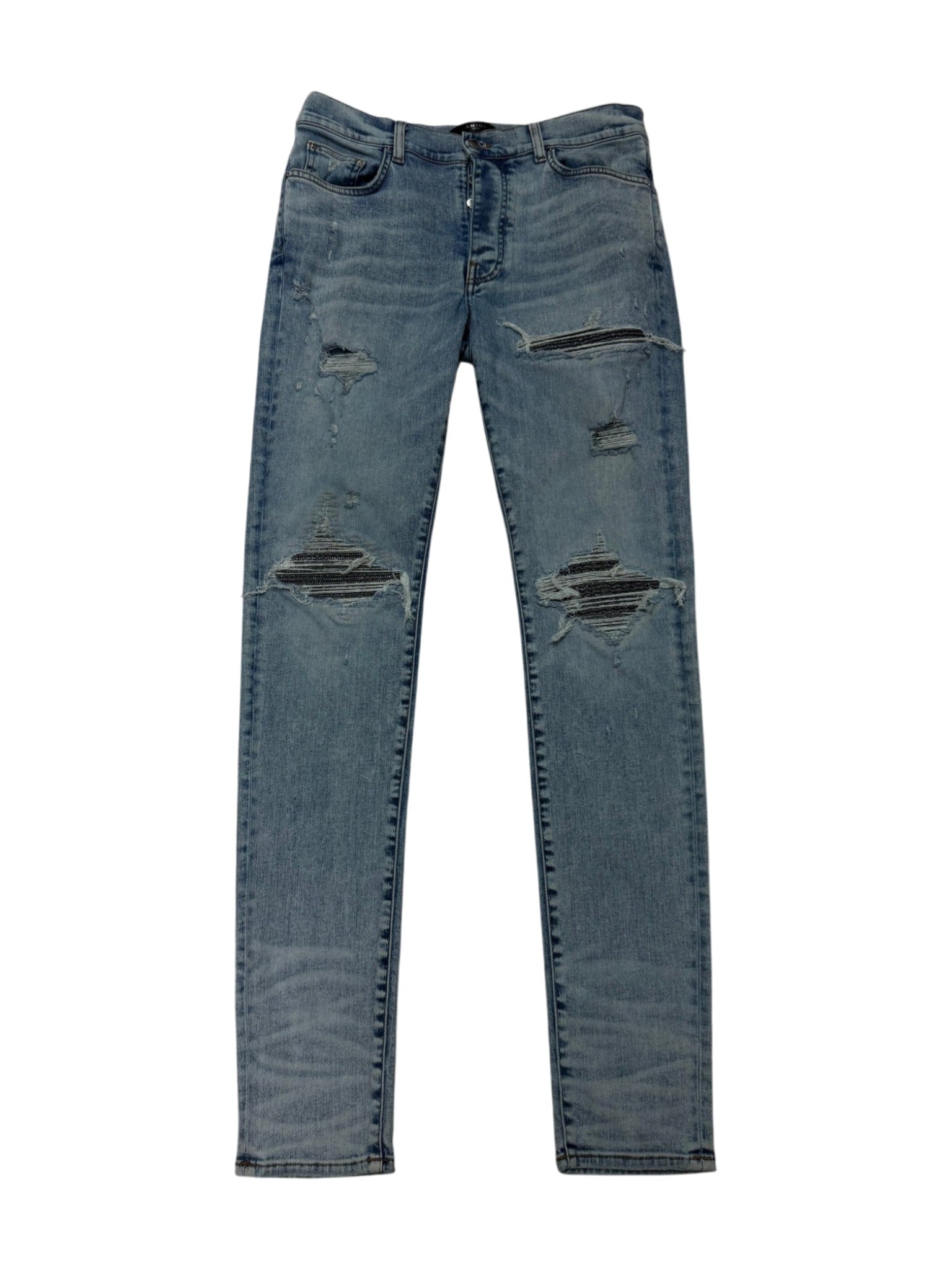 Amiri MX1 Iridescent Patch Light Wash Jeans