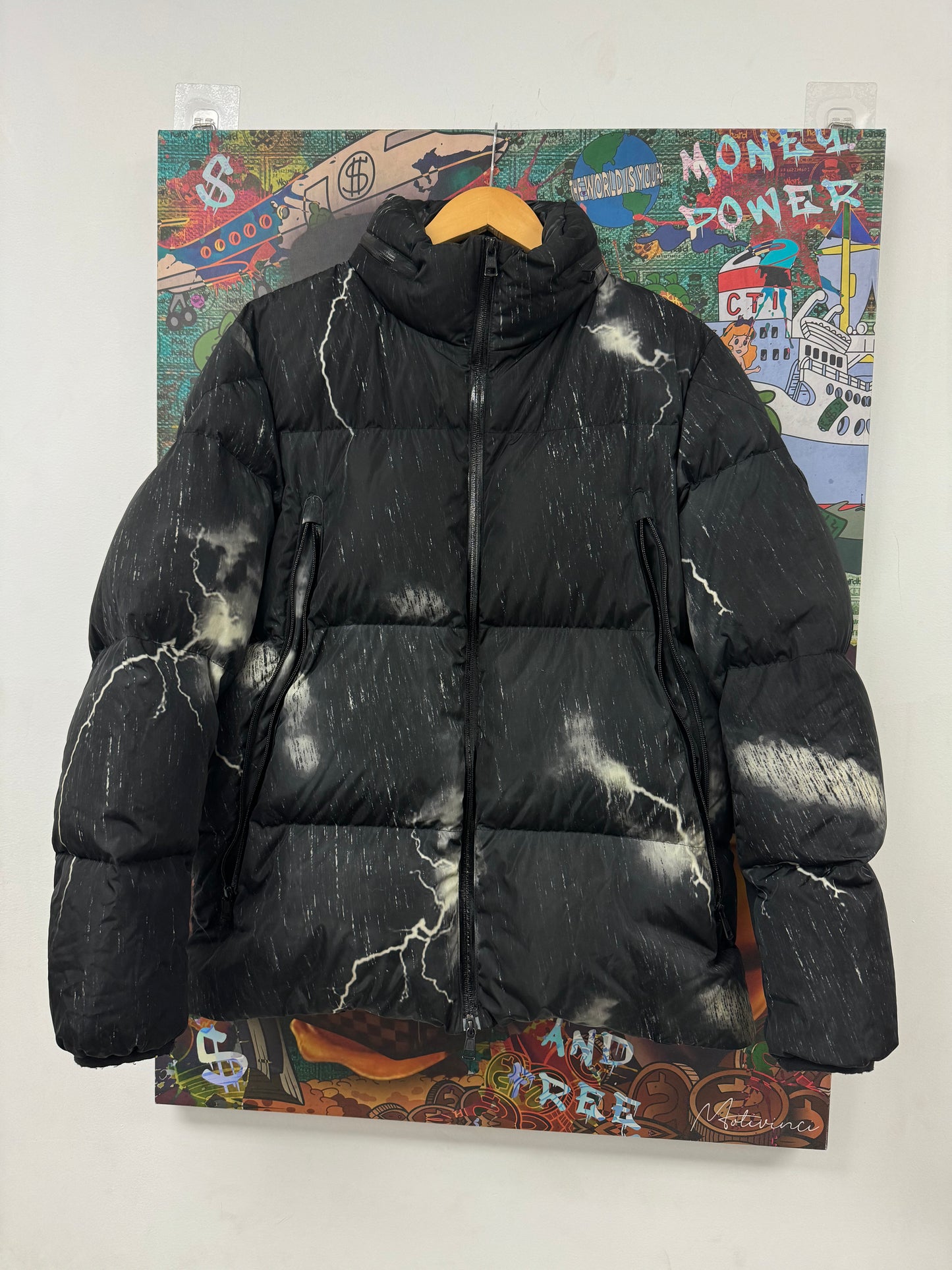 Moncler Black Storm Jacket  Used 4 (Large) N/A