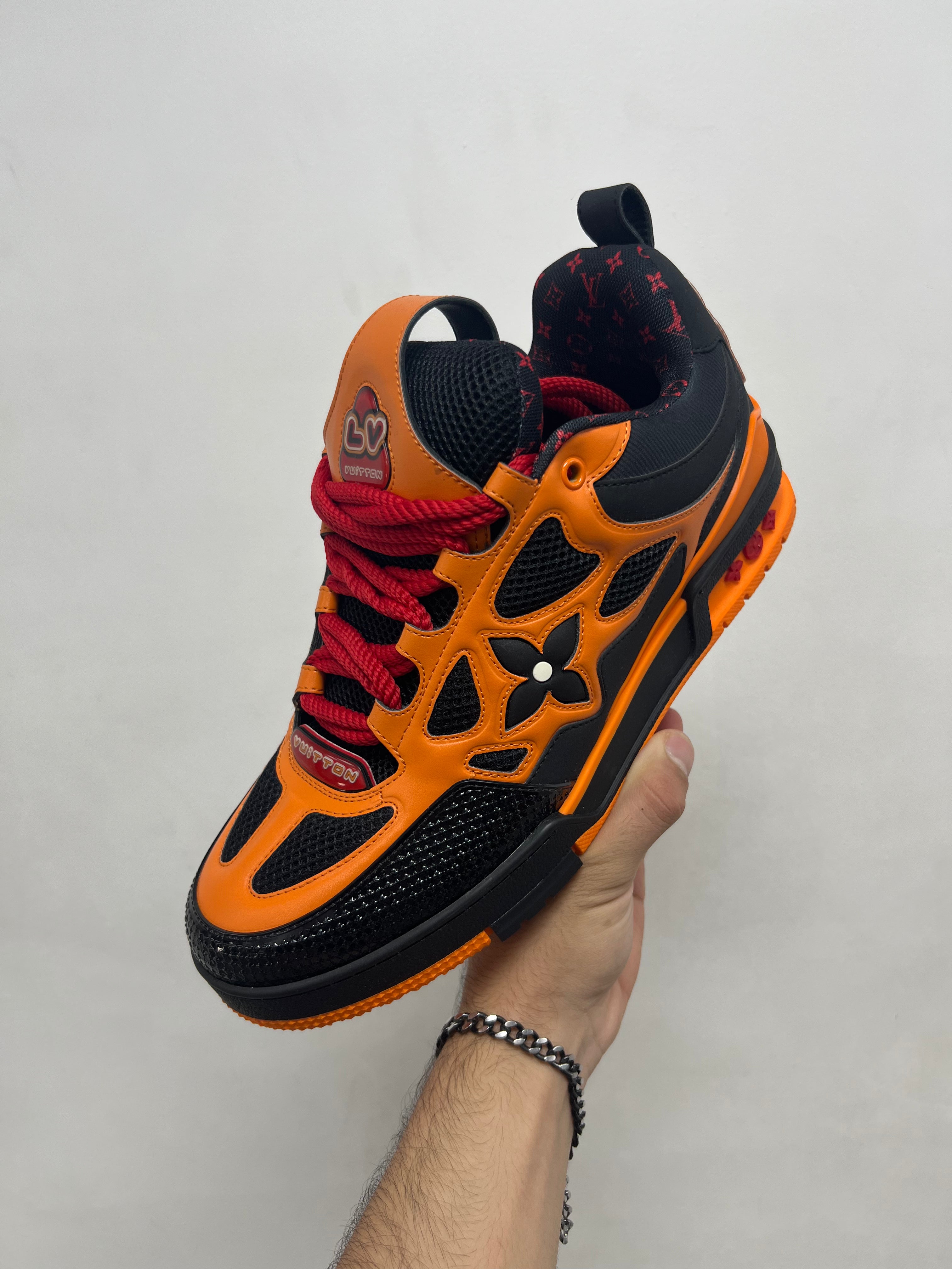 Louis Vuitton Orange Black Red Skate Sneakers