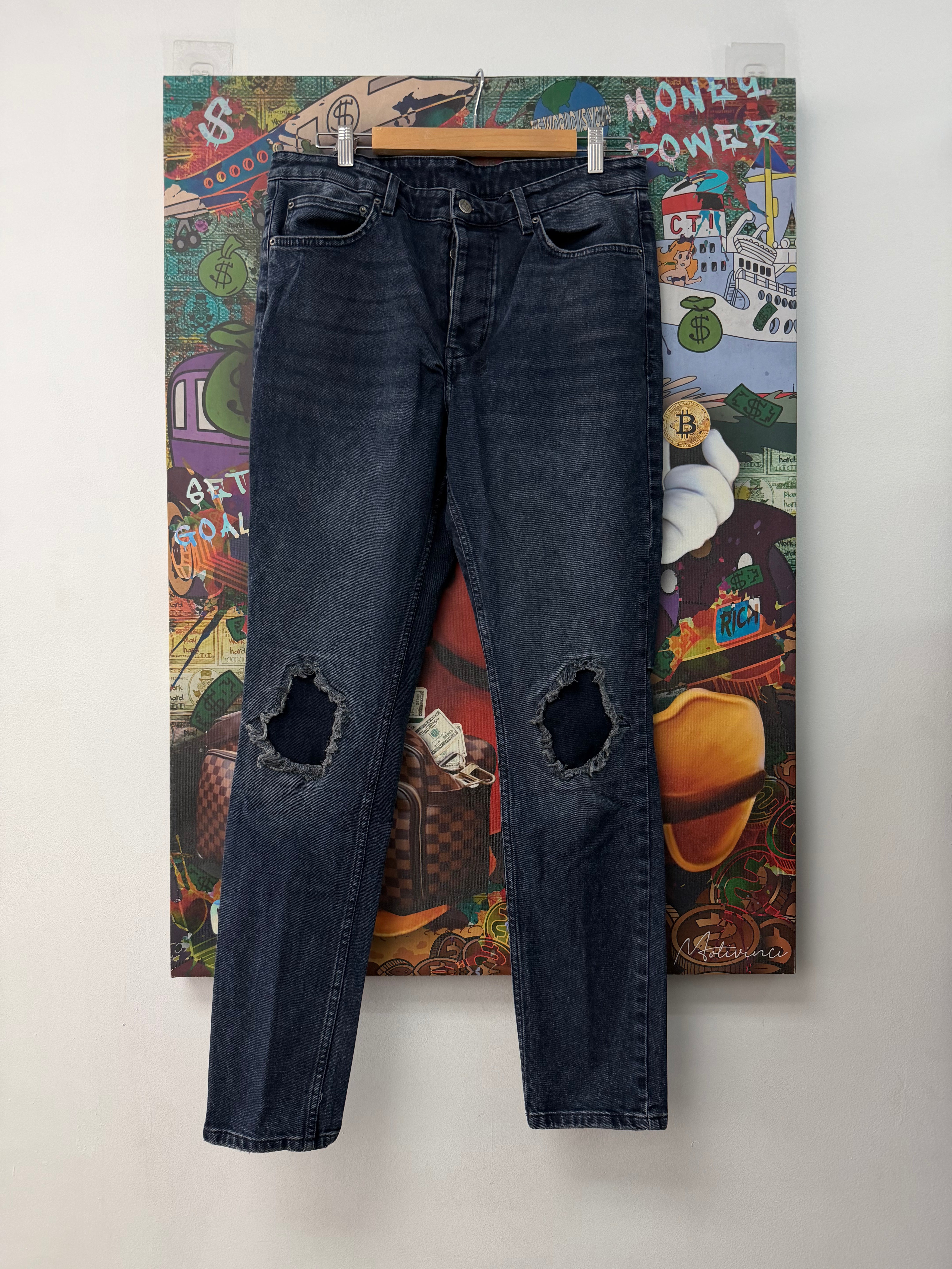 Ksubi Navy Wash Patch Jeans