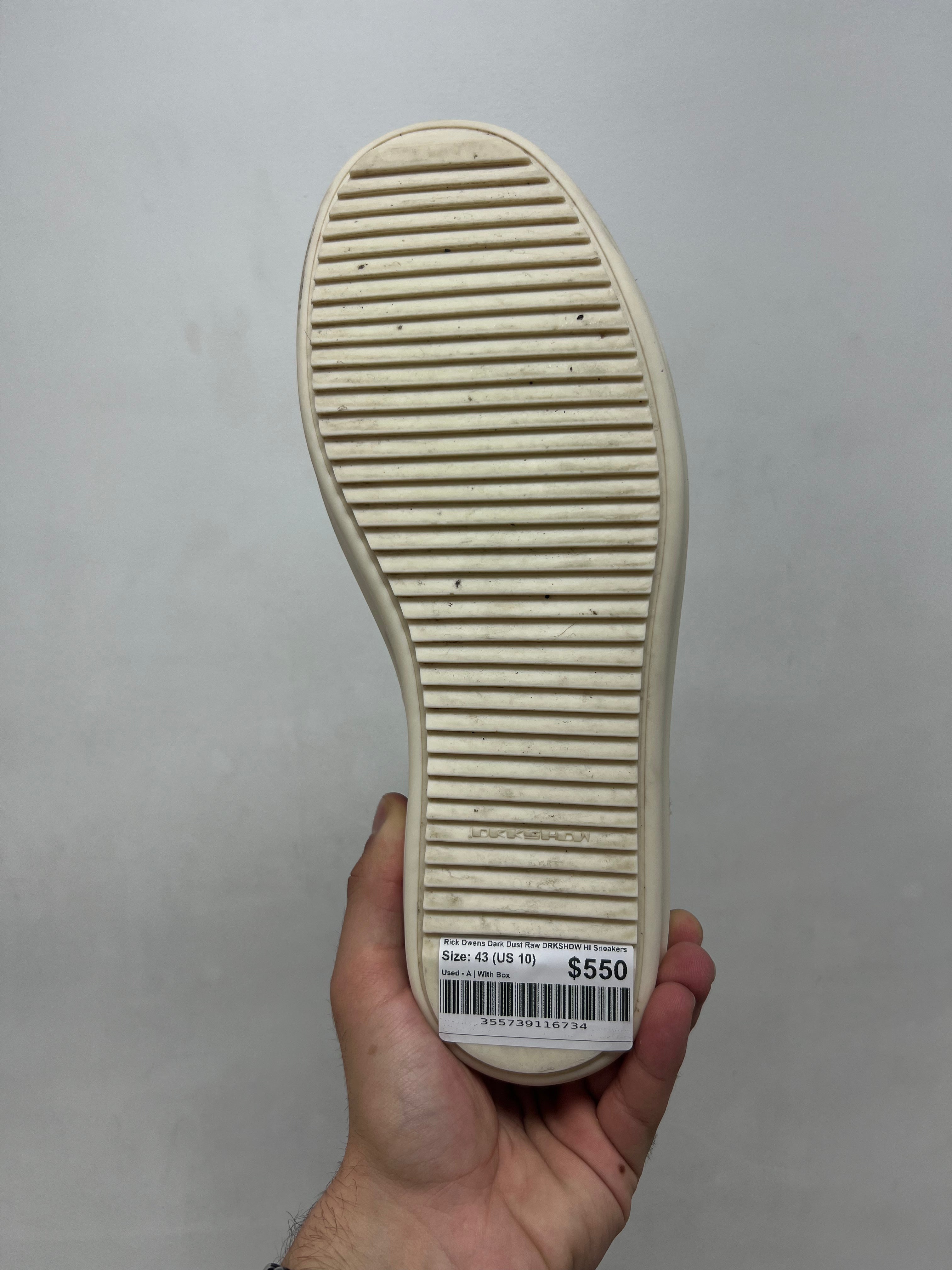 Rick Owens Dark Dust Raw DRKSHDW Hi Sneakers