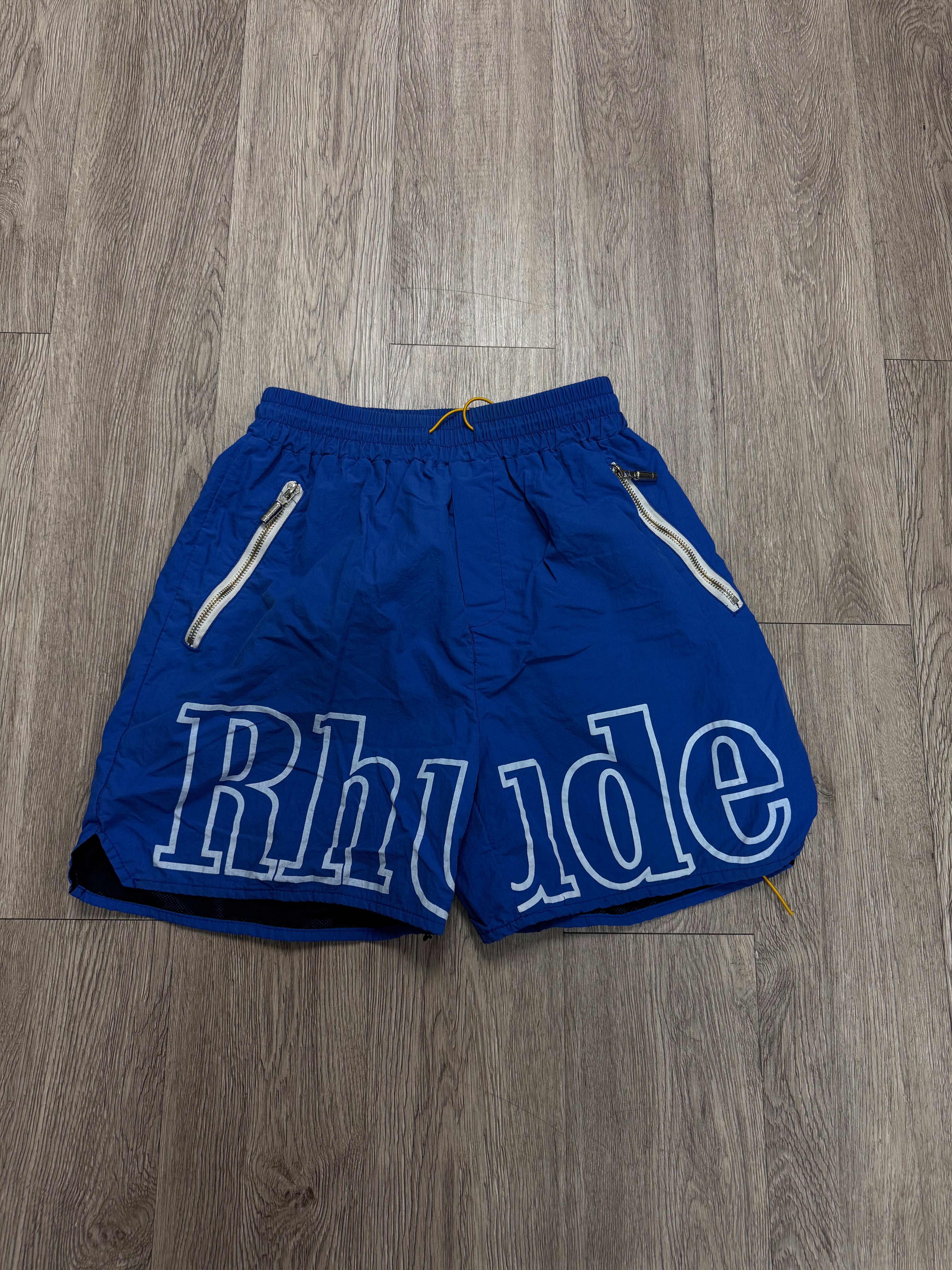 Rhude Blue White Nylon Shorts
