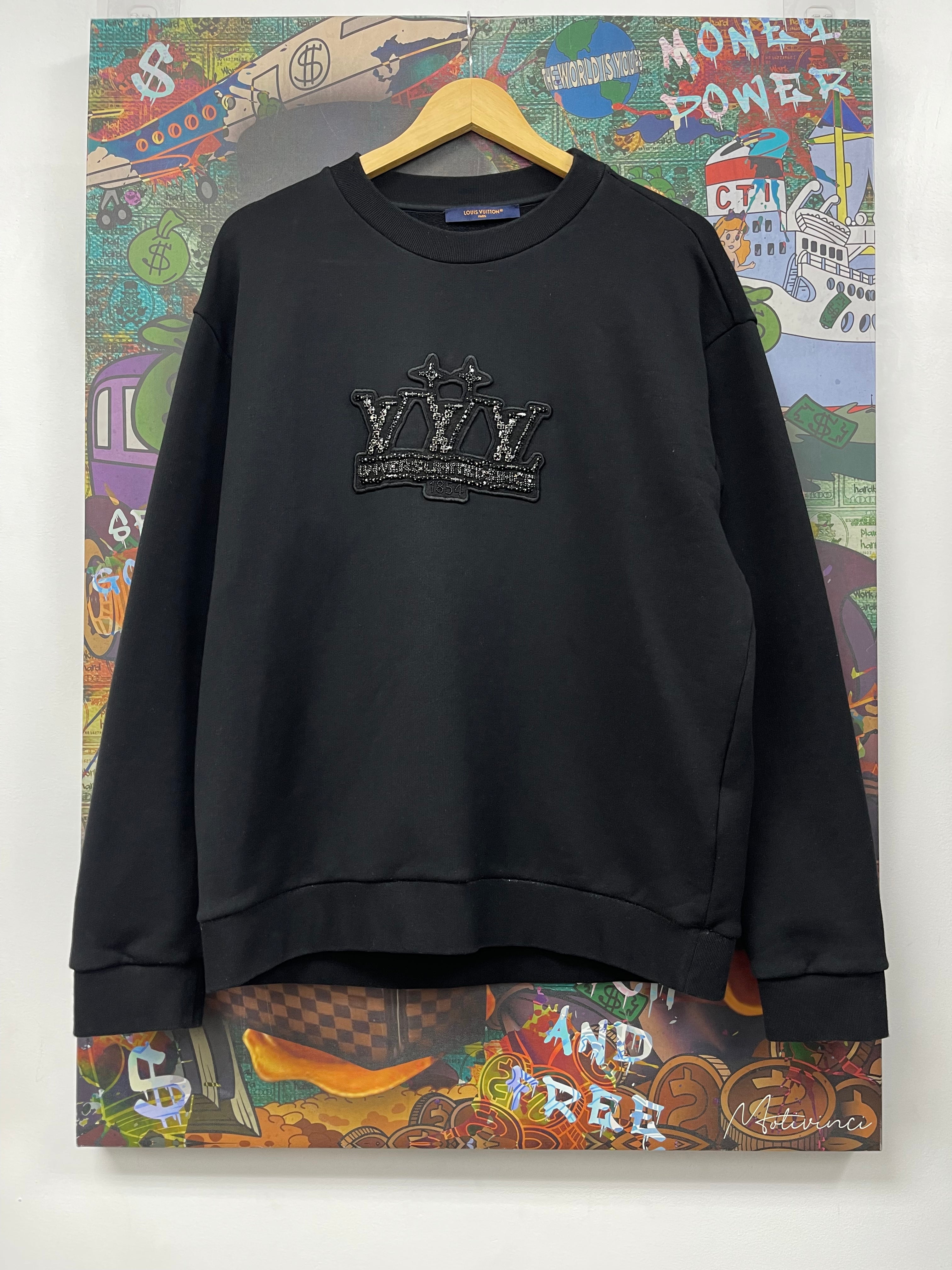 Louis Vuitton Black United Crystal Patch Crewneck