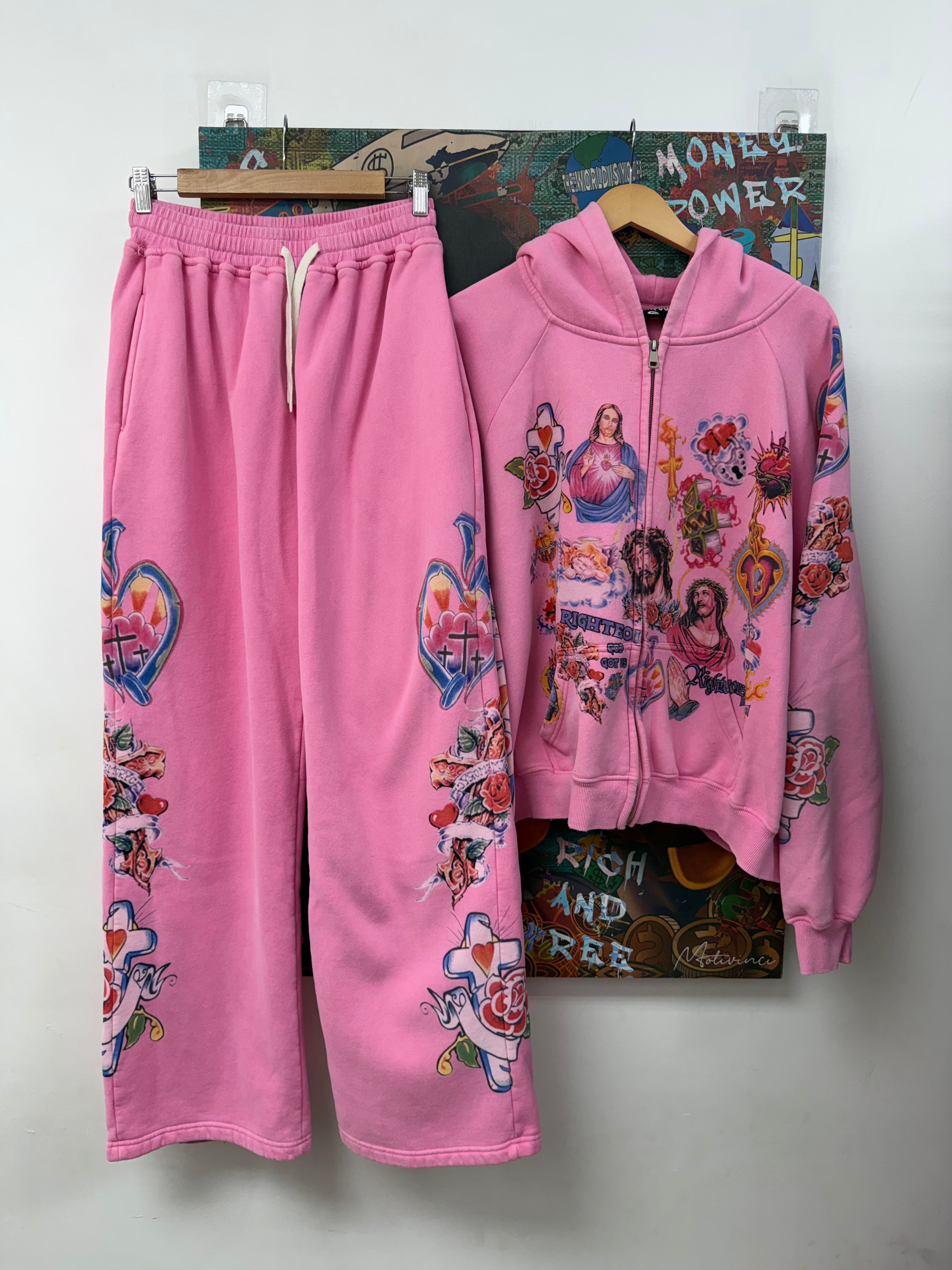 We Are Righteous Pink Risen King Sweatsuit