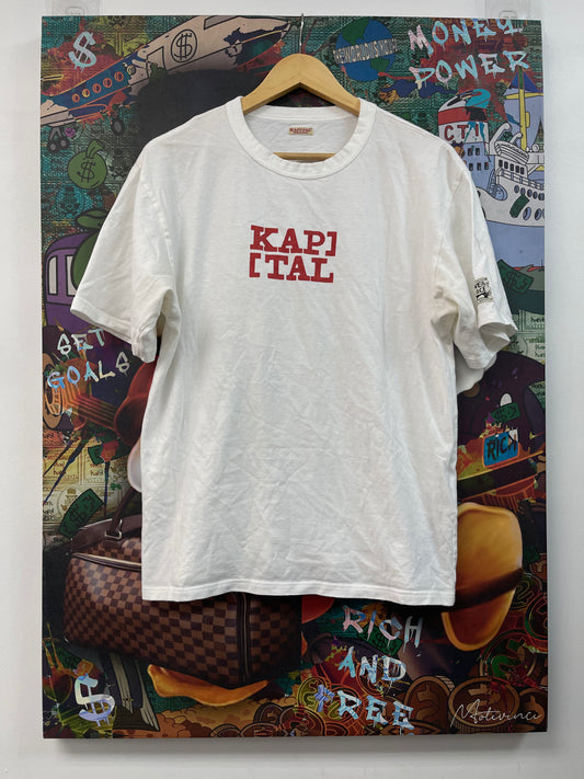 Kapital Logo Tee White Red Tee