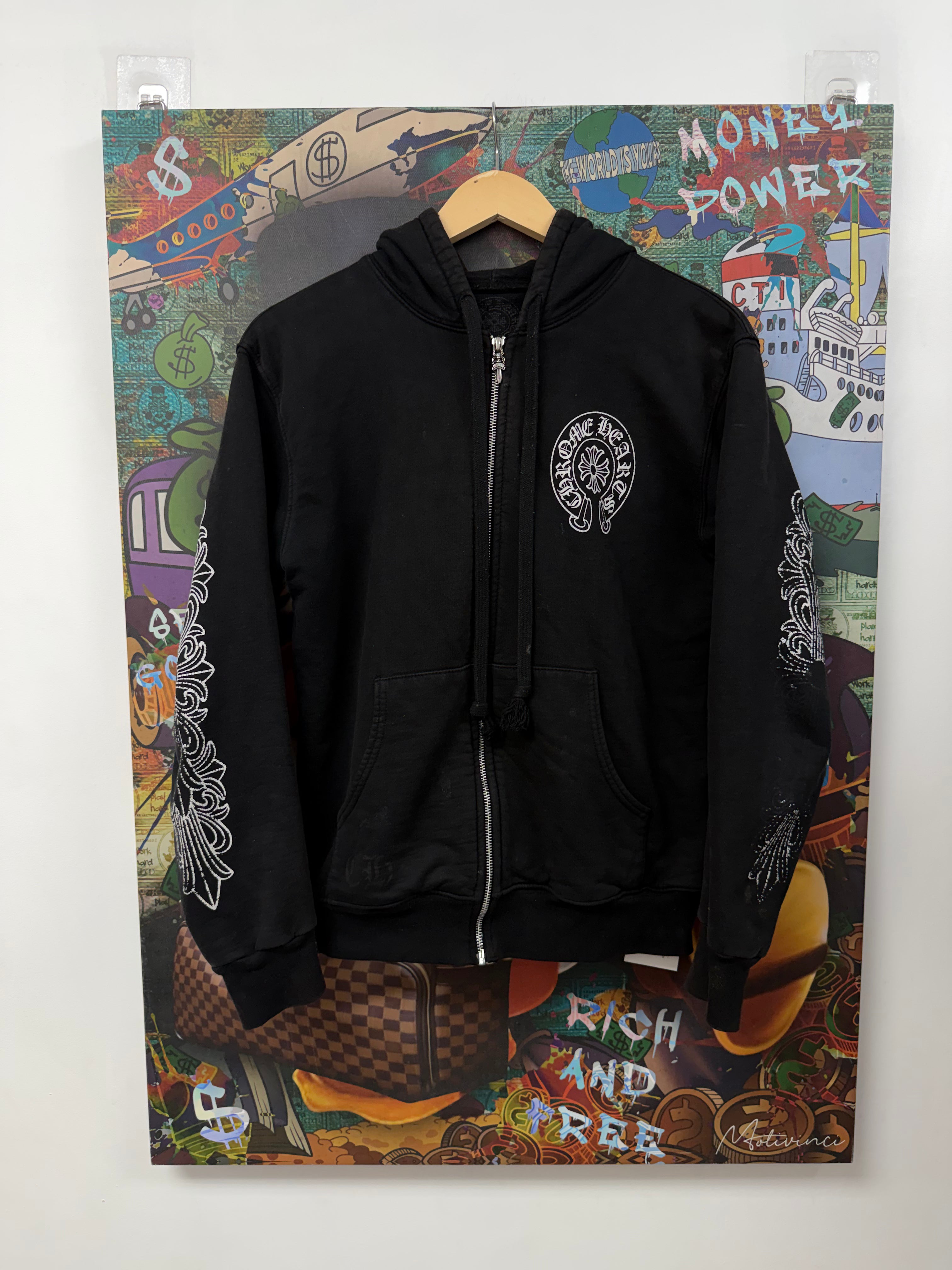 Chrome Hearts New York Floral Horseshoe Thermal Lined Zip Up