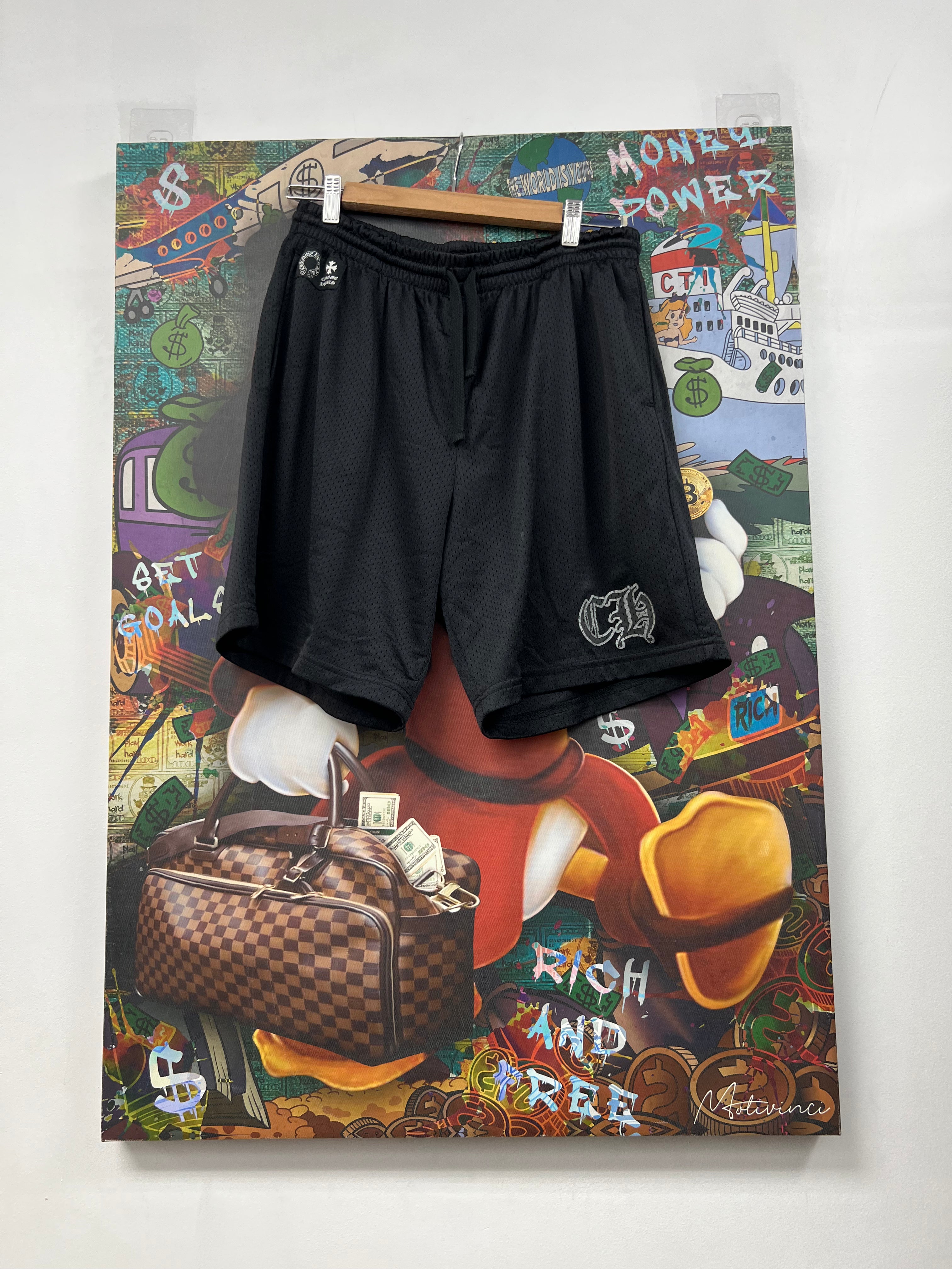 Chrome Hearts Black Mesh CH Shorts