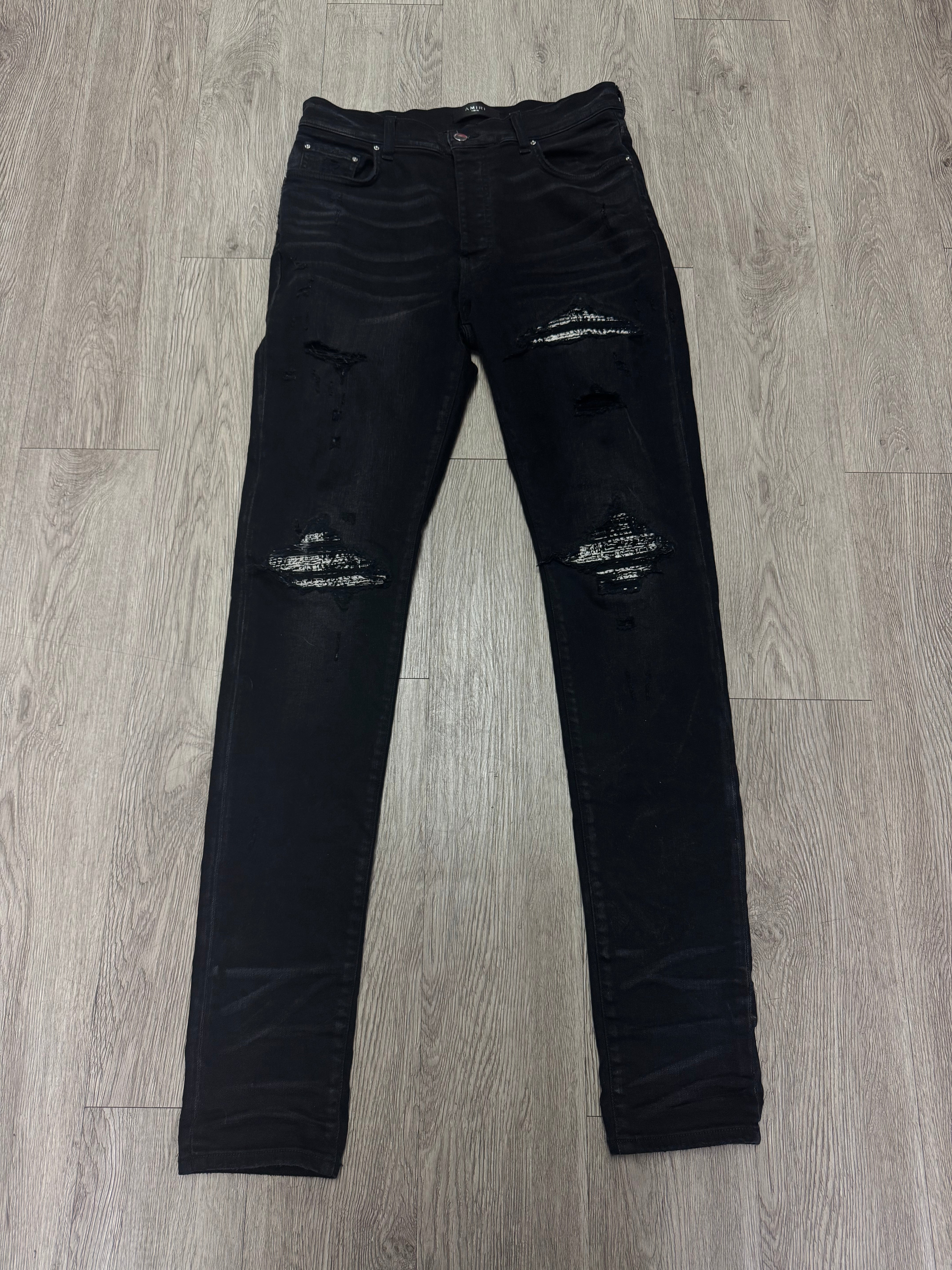 Amiri Black Wash Boucle Patch MX1 Jeans
