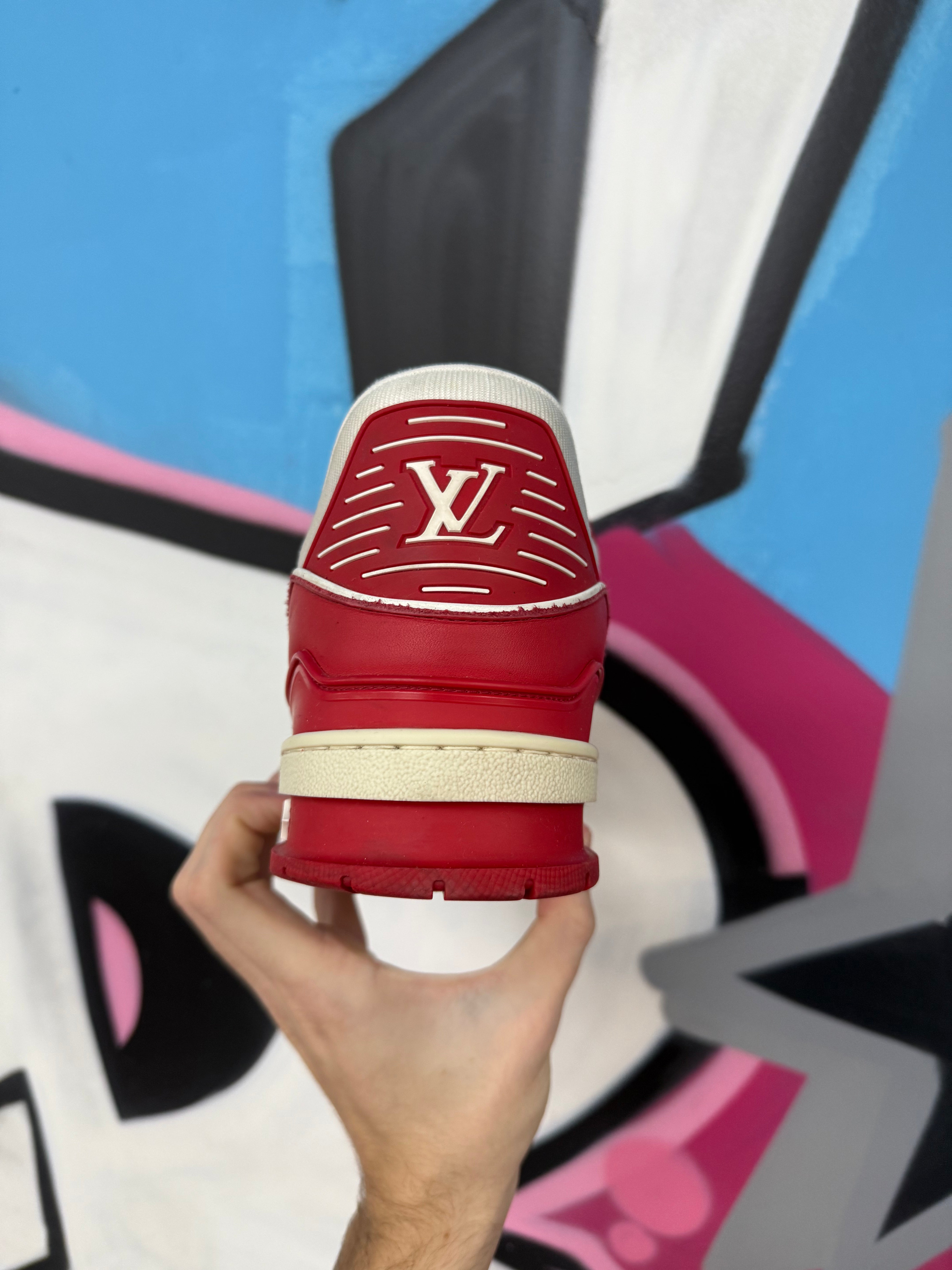 Louis Vuitton Red White Monogram Sneakers