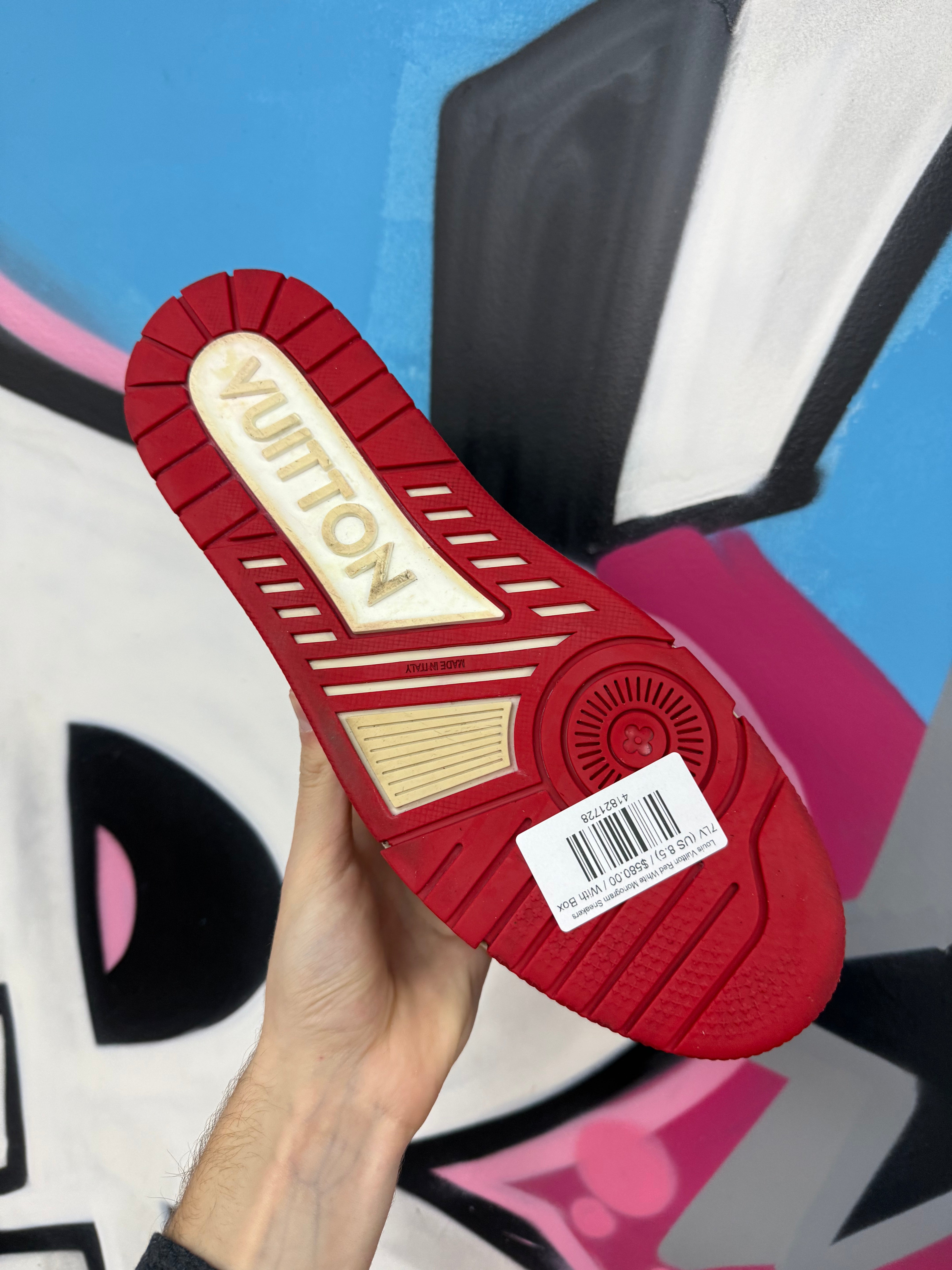 Louis Vuitton Red White Monogram Sneakers