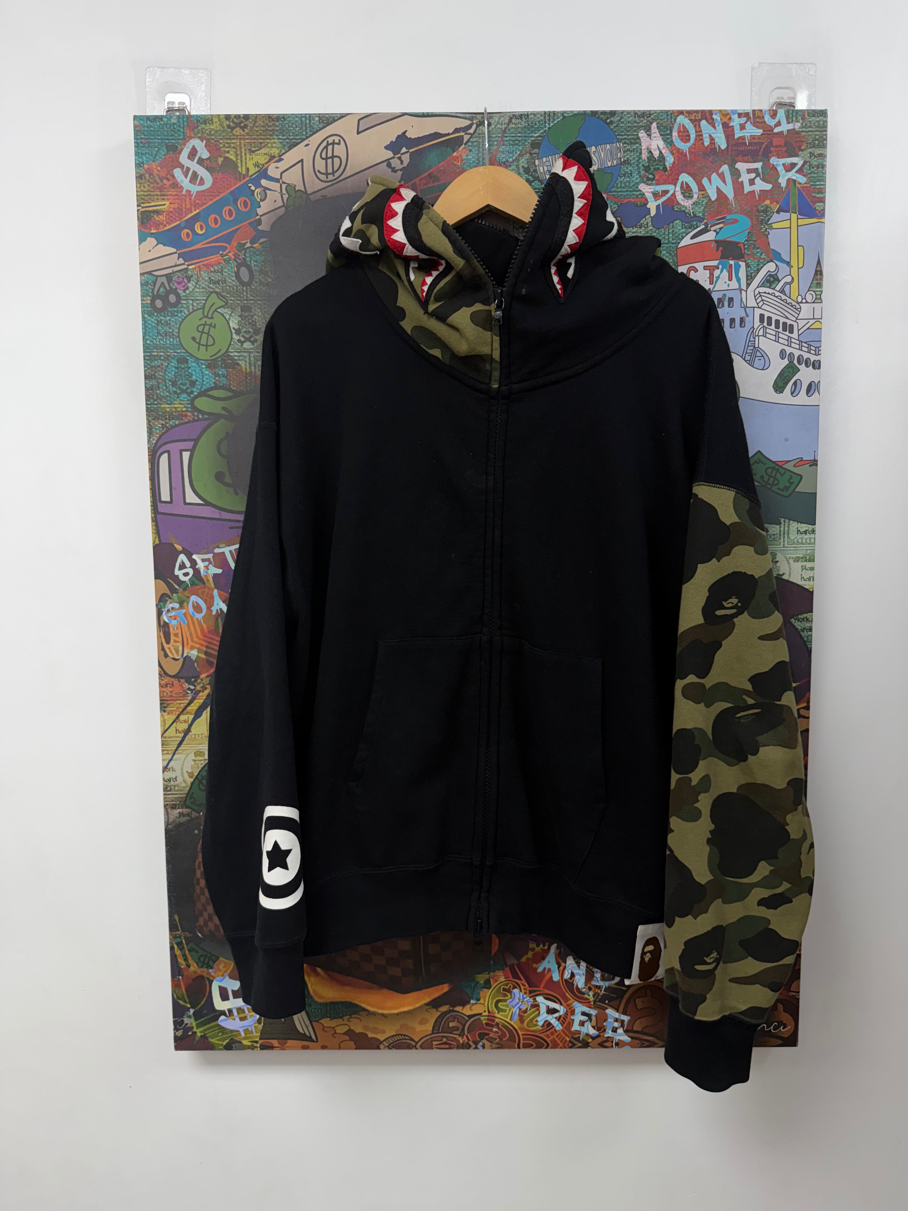 BAPE Black Camo Shark Zip Up