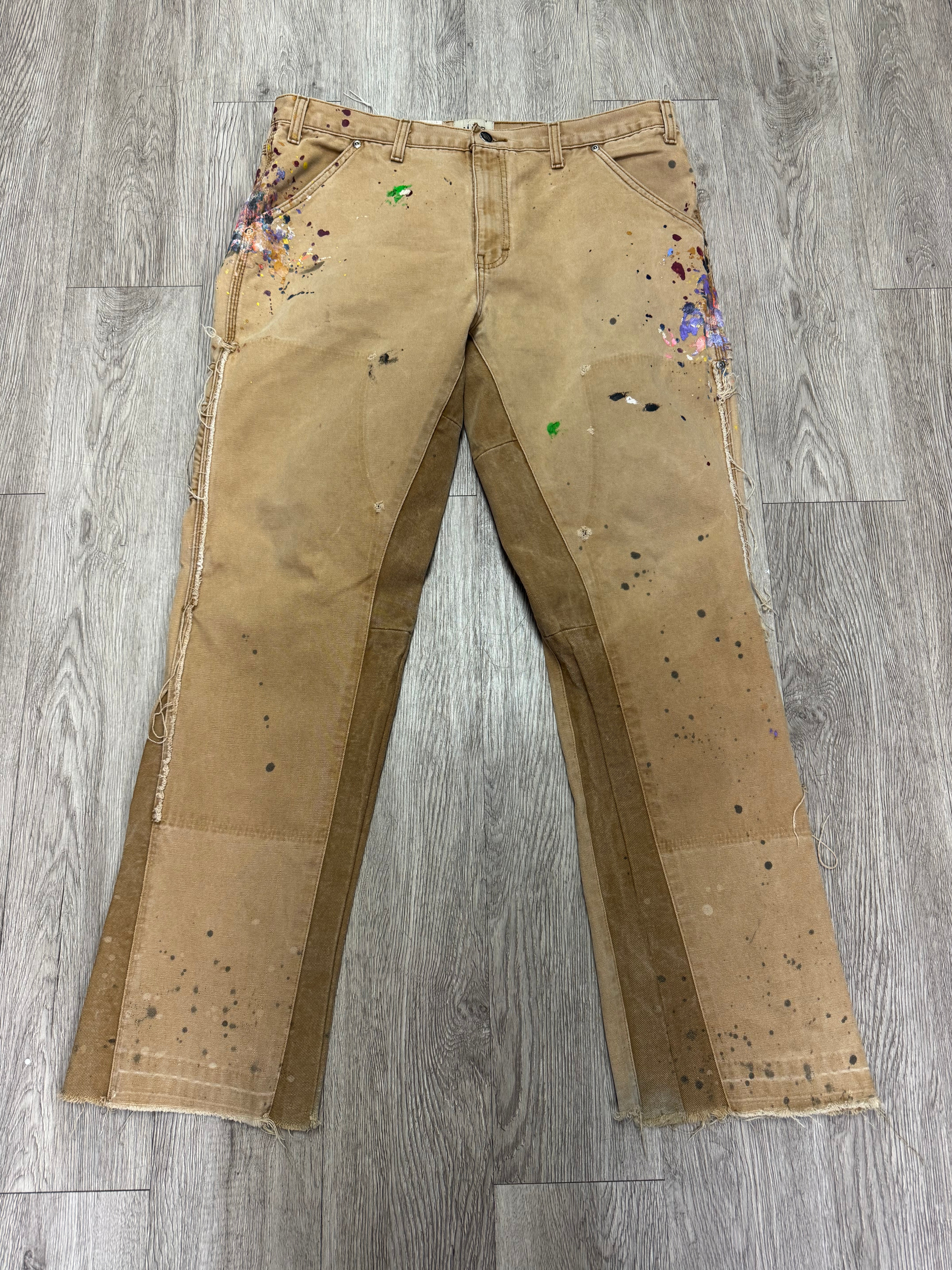 Gallery Dept Tan Flared Splatter Jeans
