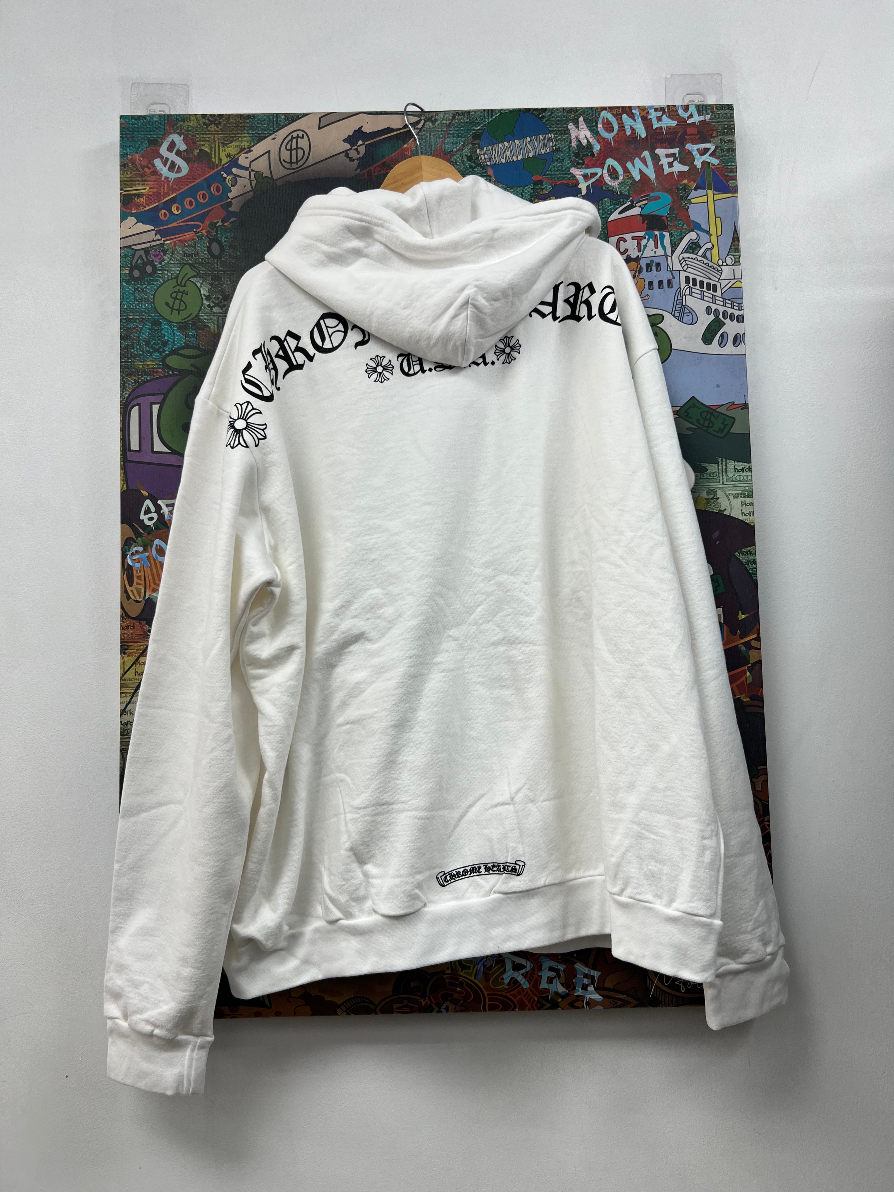 Chrome Hearts White T-Bar USA Shoulder Logo Zip Up