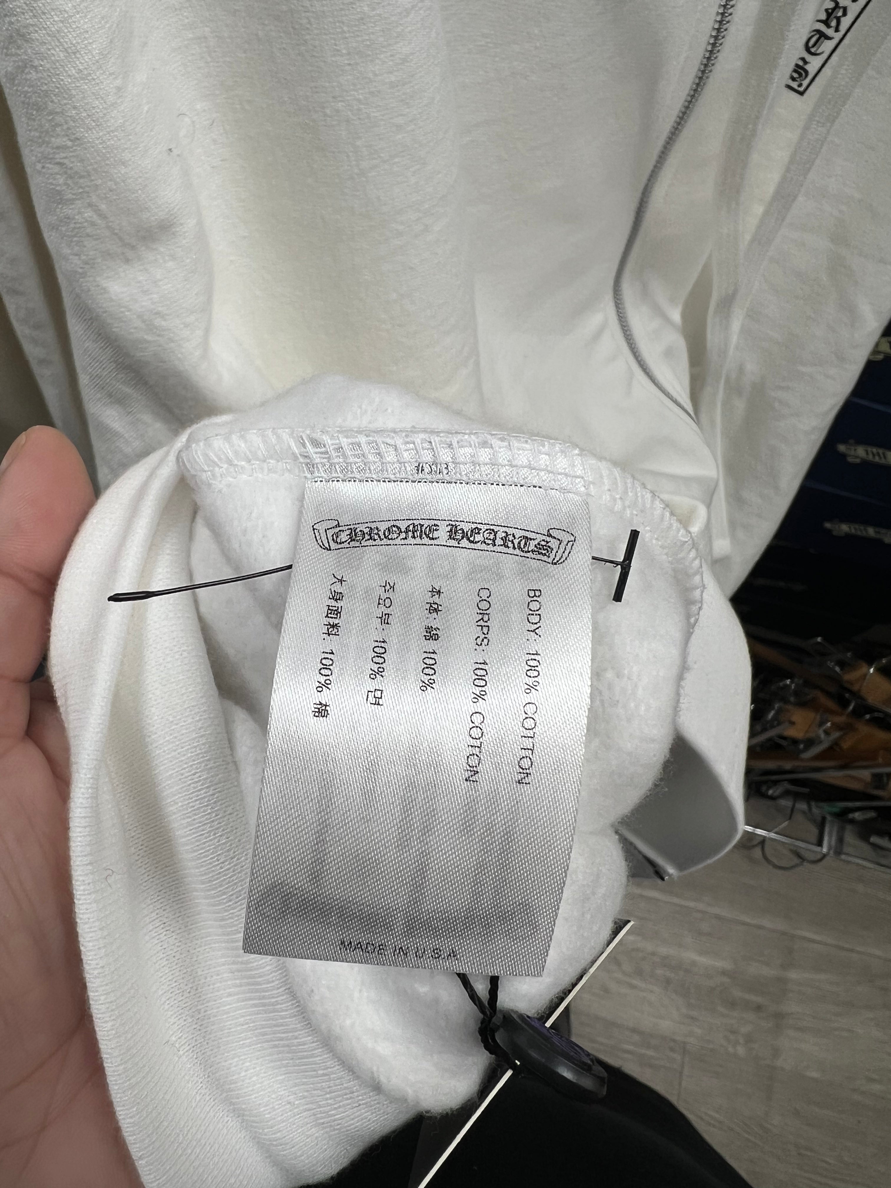 Chrome Hearts White T-Bar USA Shoulder Logo Zip Up