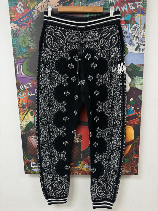 Amiri MA Black Paisley Sweats  New Large With Tags