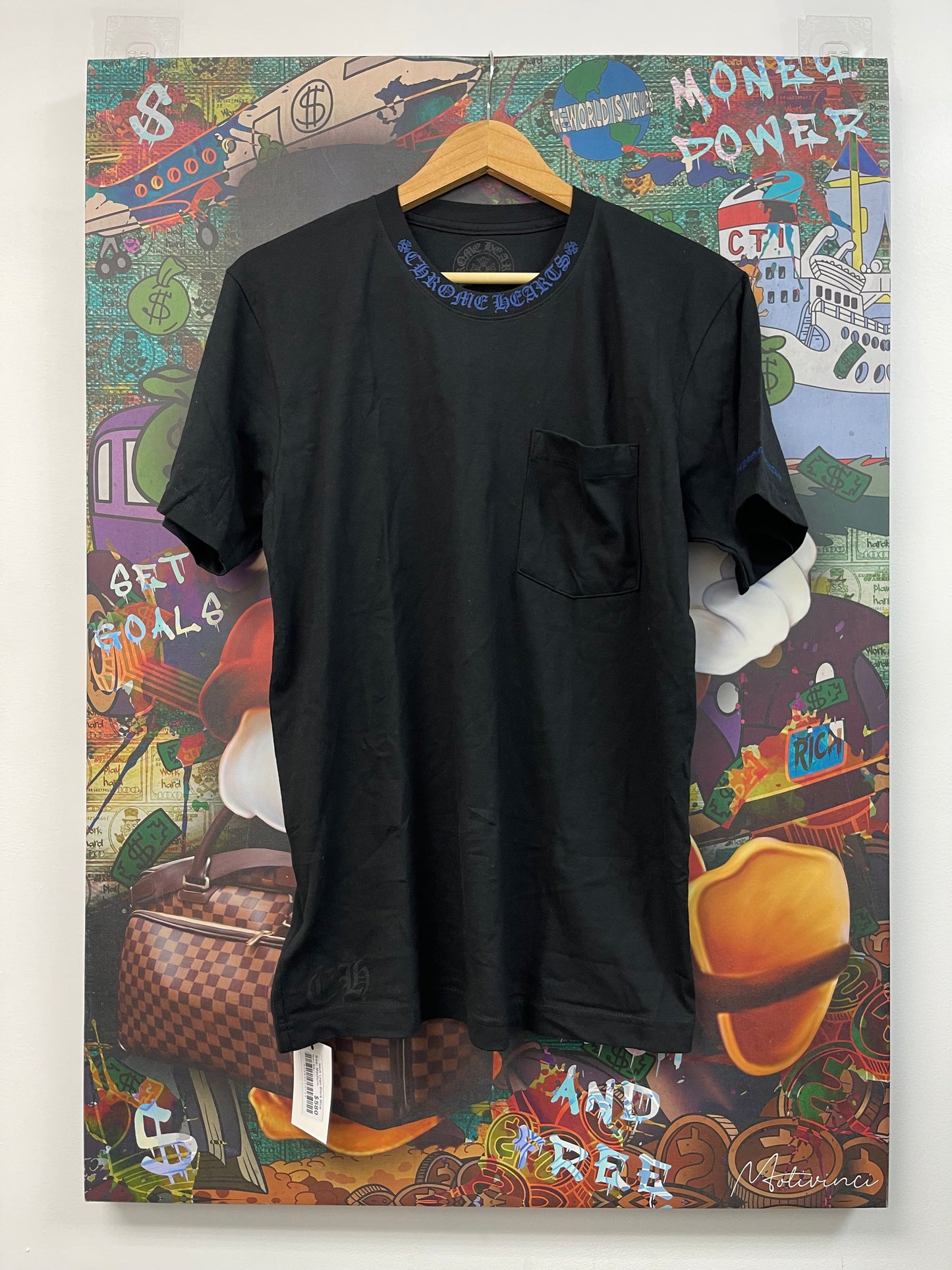 Chrome Hearts Neck Logo Black Blue t shirt