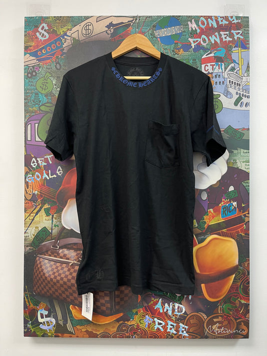 Chrome Hearts Neck Logo Black Blue t shirt