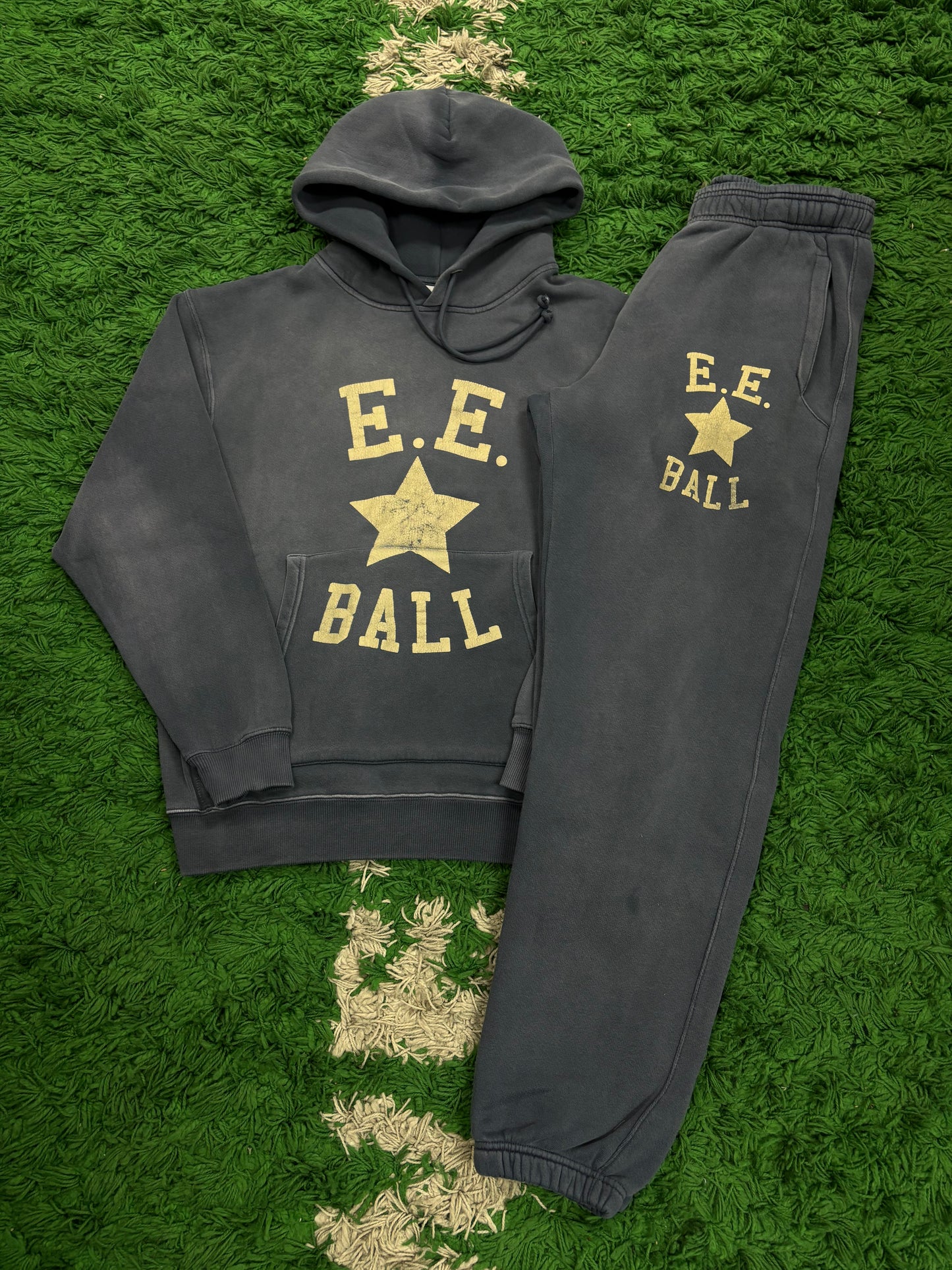 EE Ball Star Sweatsuit Powder Blue Cream New Medium With Tags