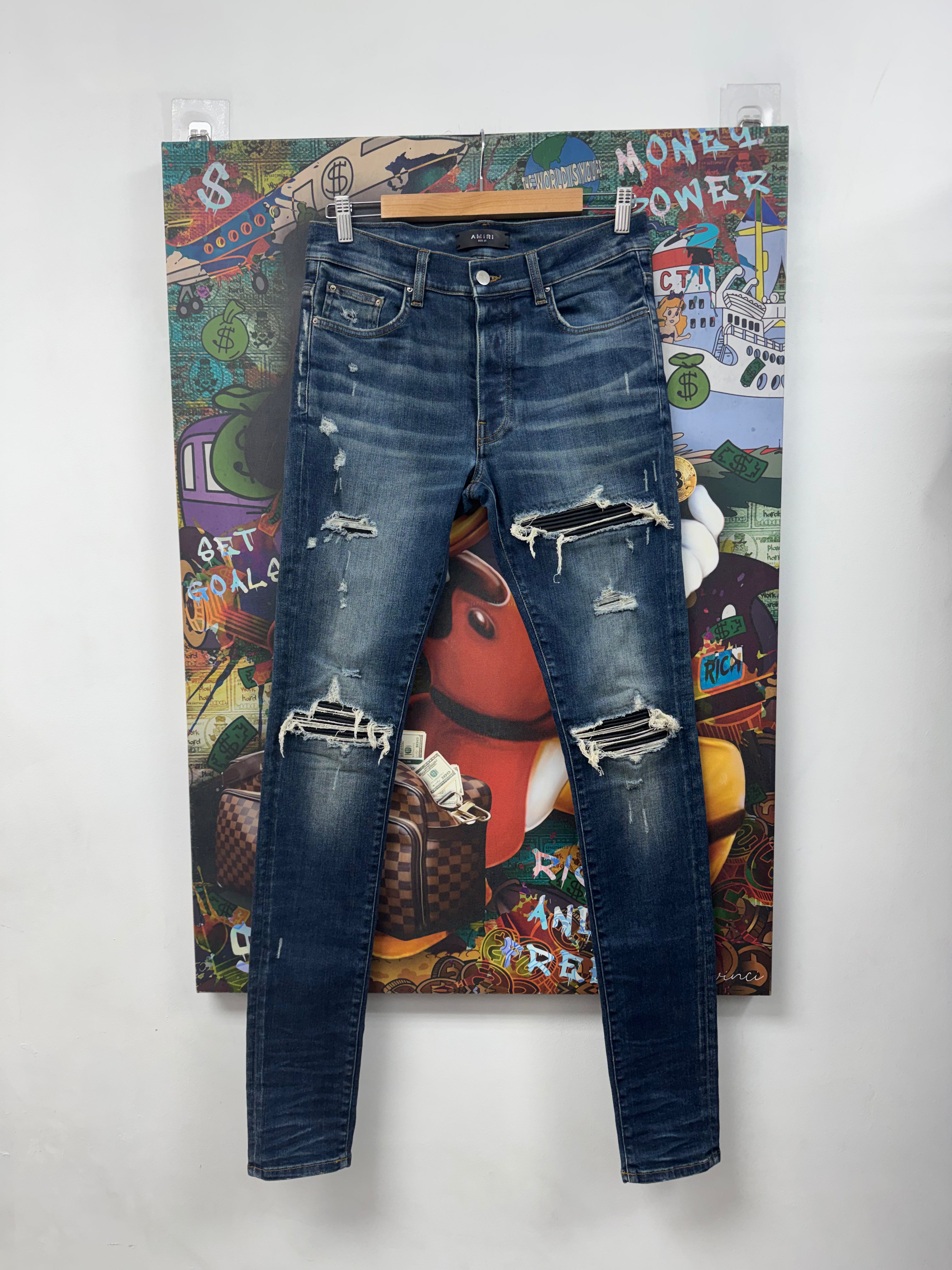 Amiri MX1 Deep Classic Black Patch Jeans
