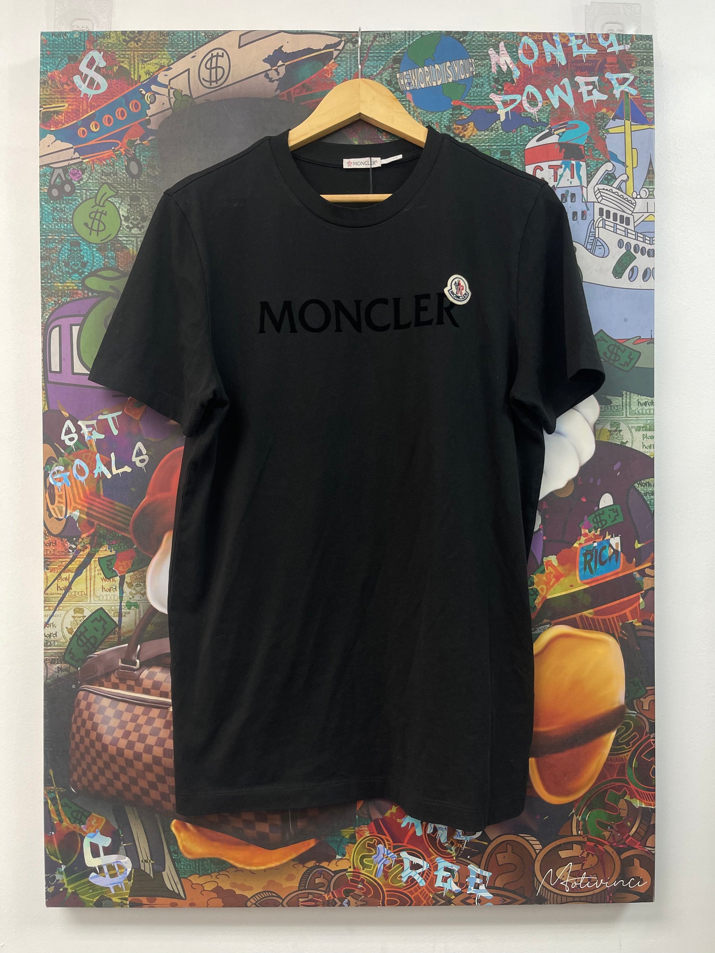 Moncler Black Chest Logo Tee