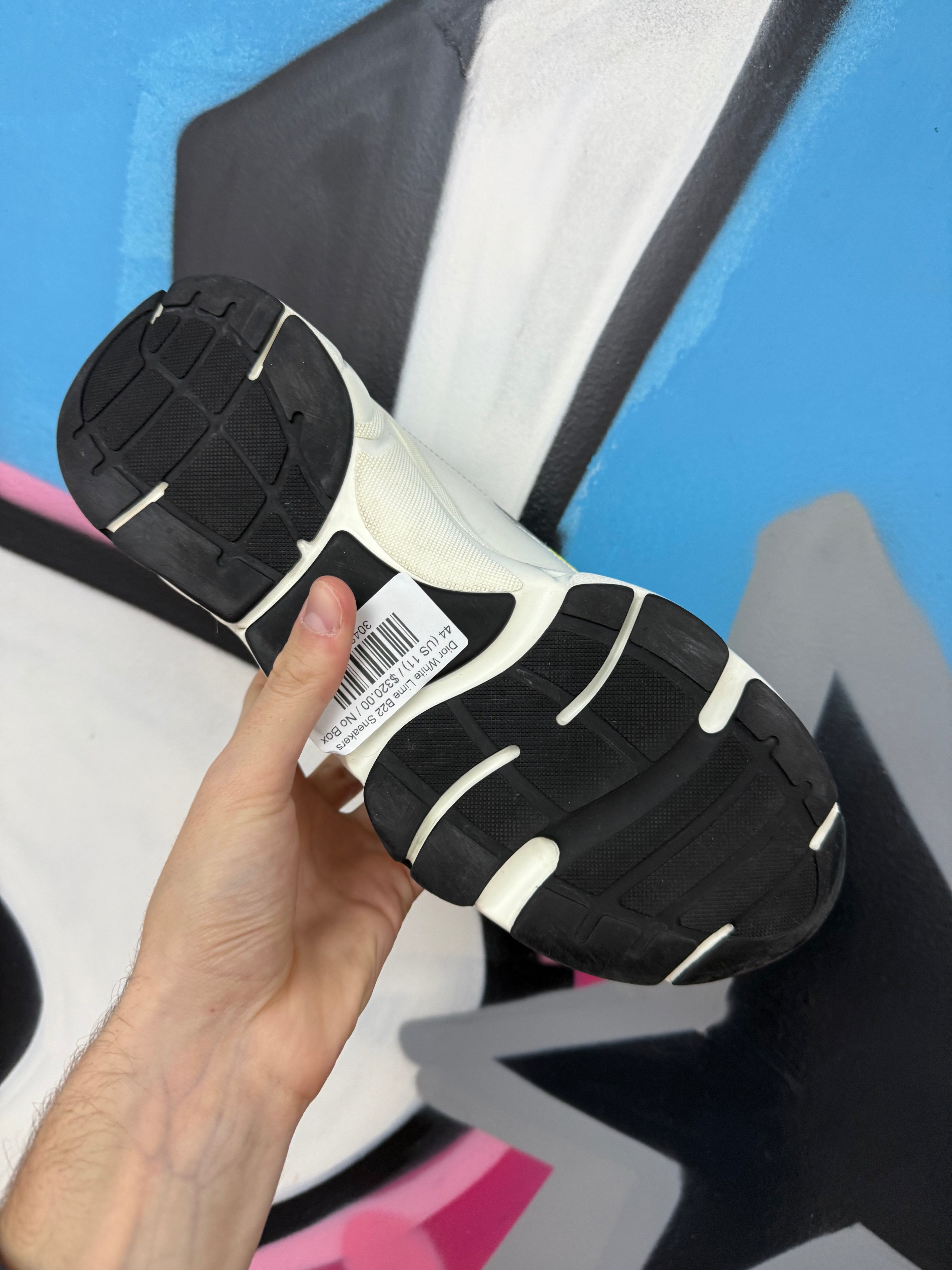 Dior White Lime B22 Sneakers