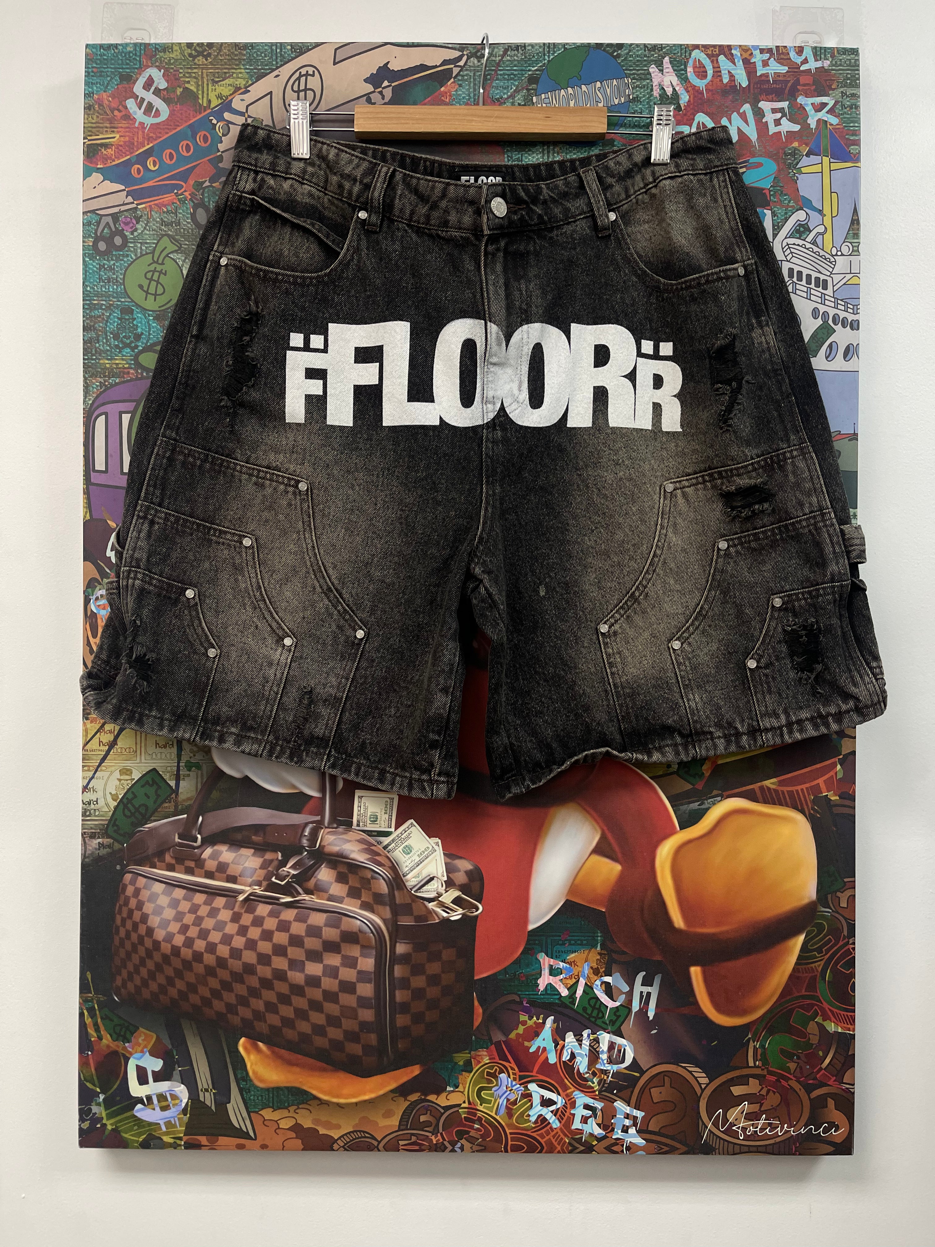 Floor914 Brown Logo Shorts
