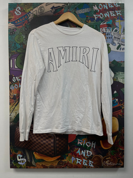 Amiri Logo Black White Long Sleeve