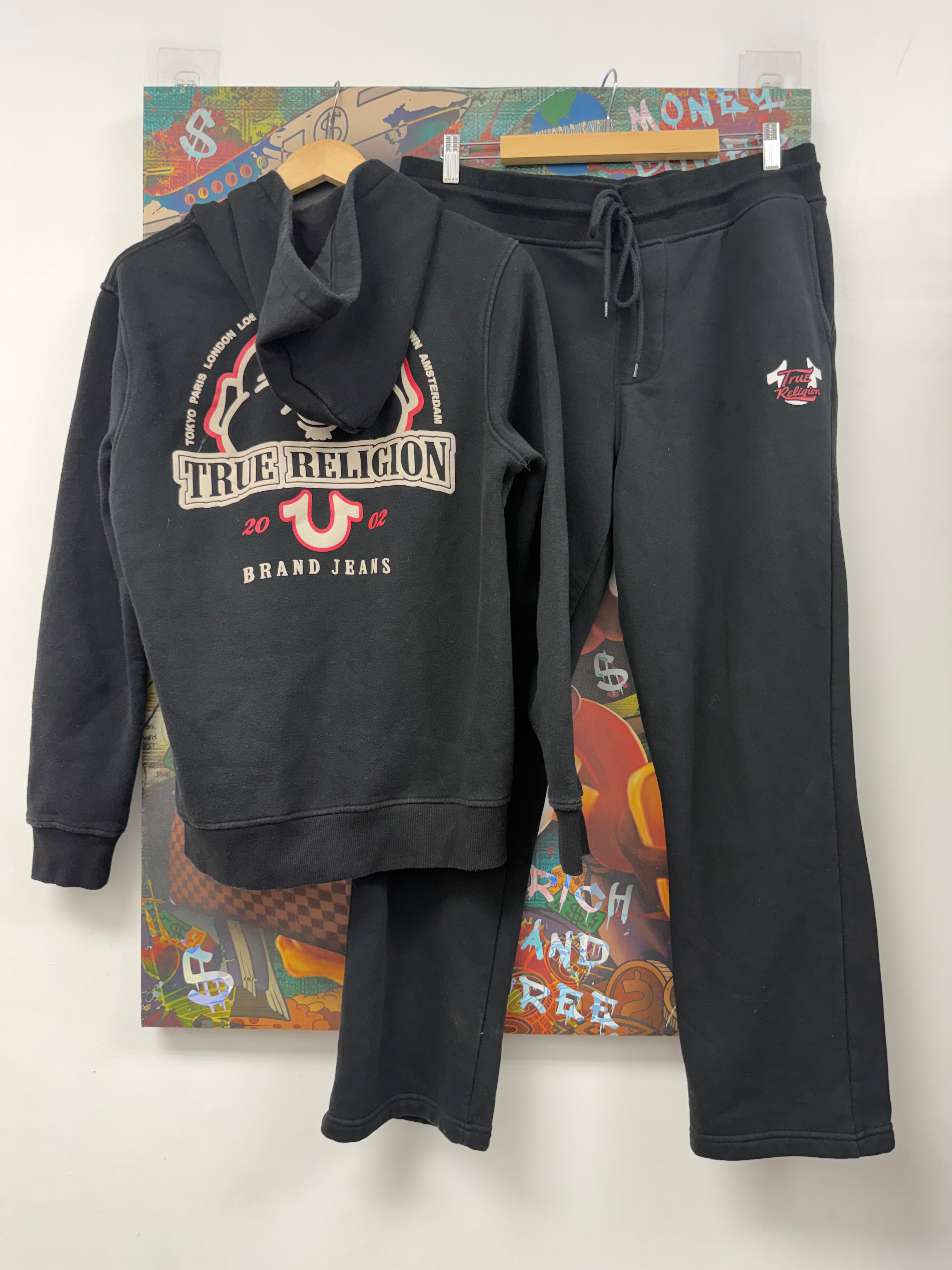 True Religion Black Red Sweatsuit