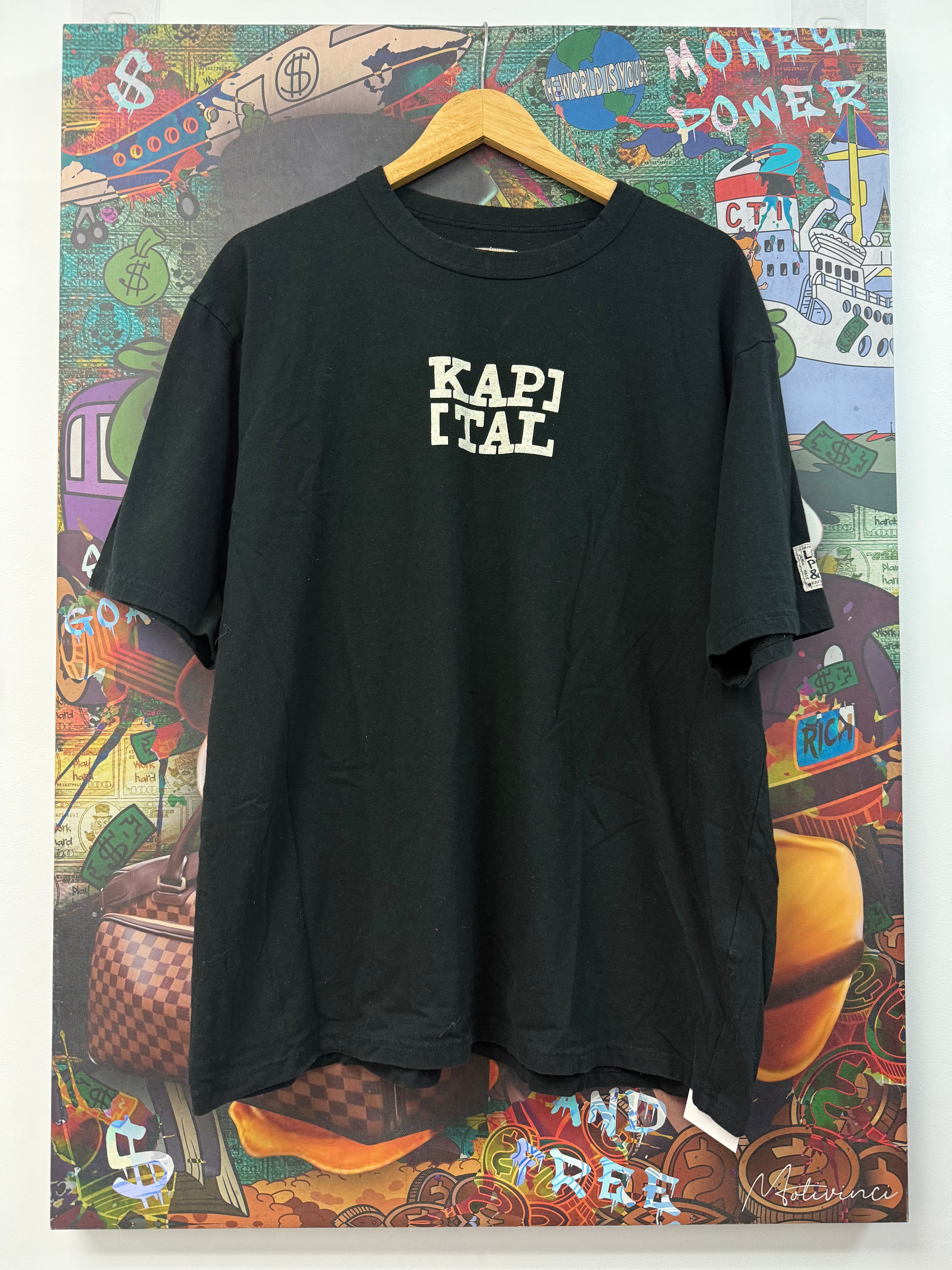 Kapital Black Chest Logo Tee