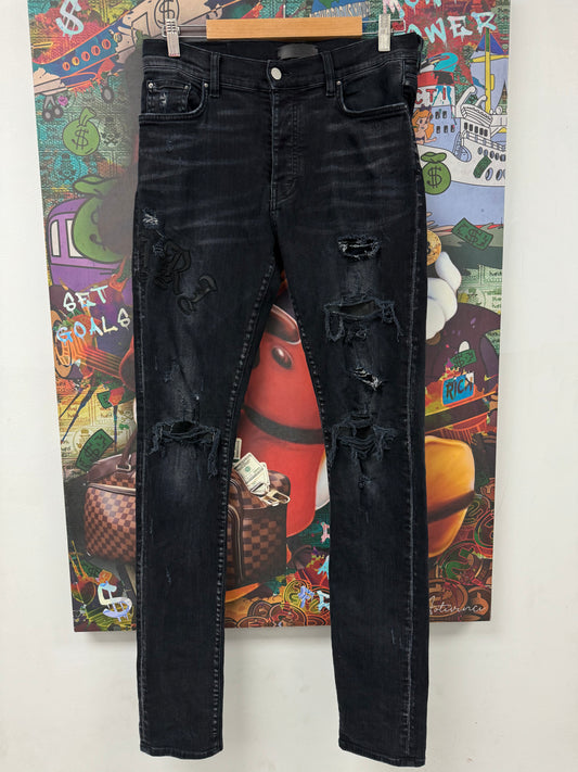 Amiri Jeans Black Side Logo  Used 32 N/A