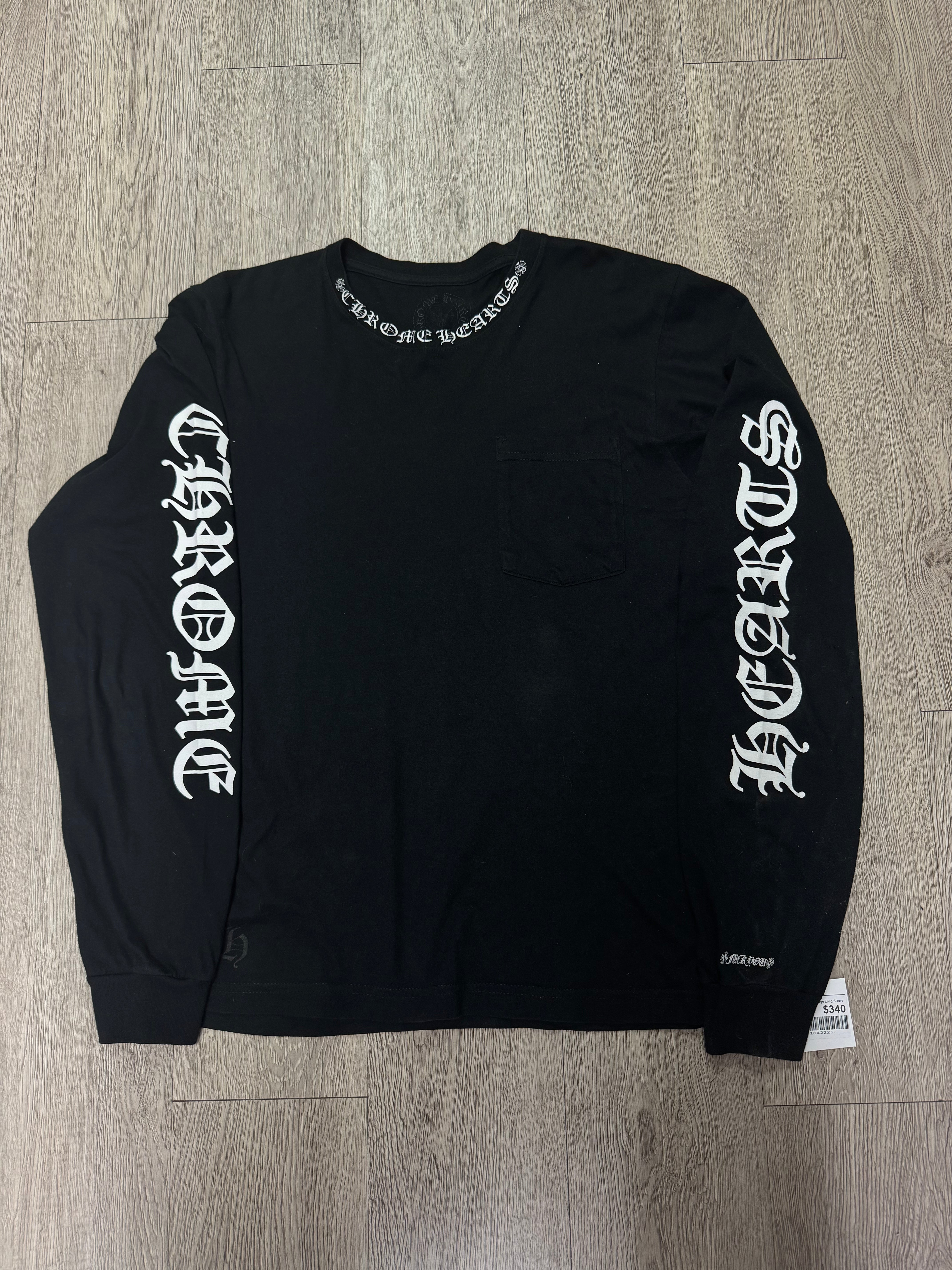 Chrome Hearts Grey Black Logo Long Sleeve