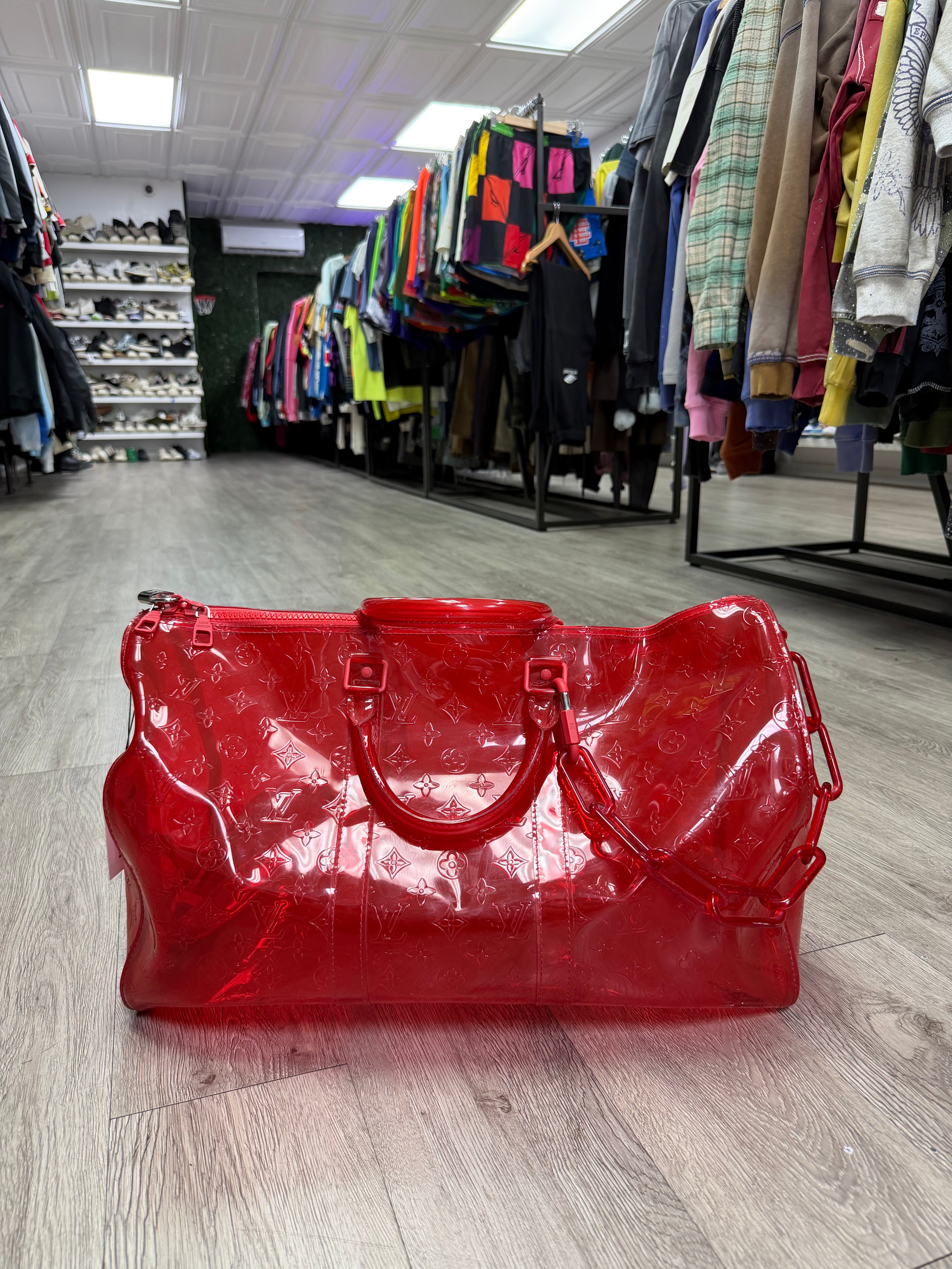 Louis Vuitton Red Monogram Prism Bag