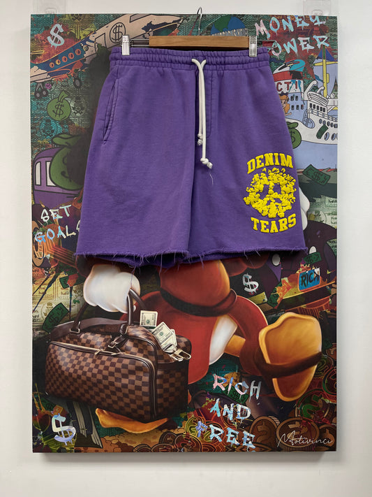Denim Tears Purple Yellow University Shorts