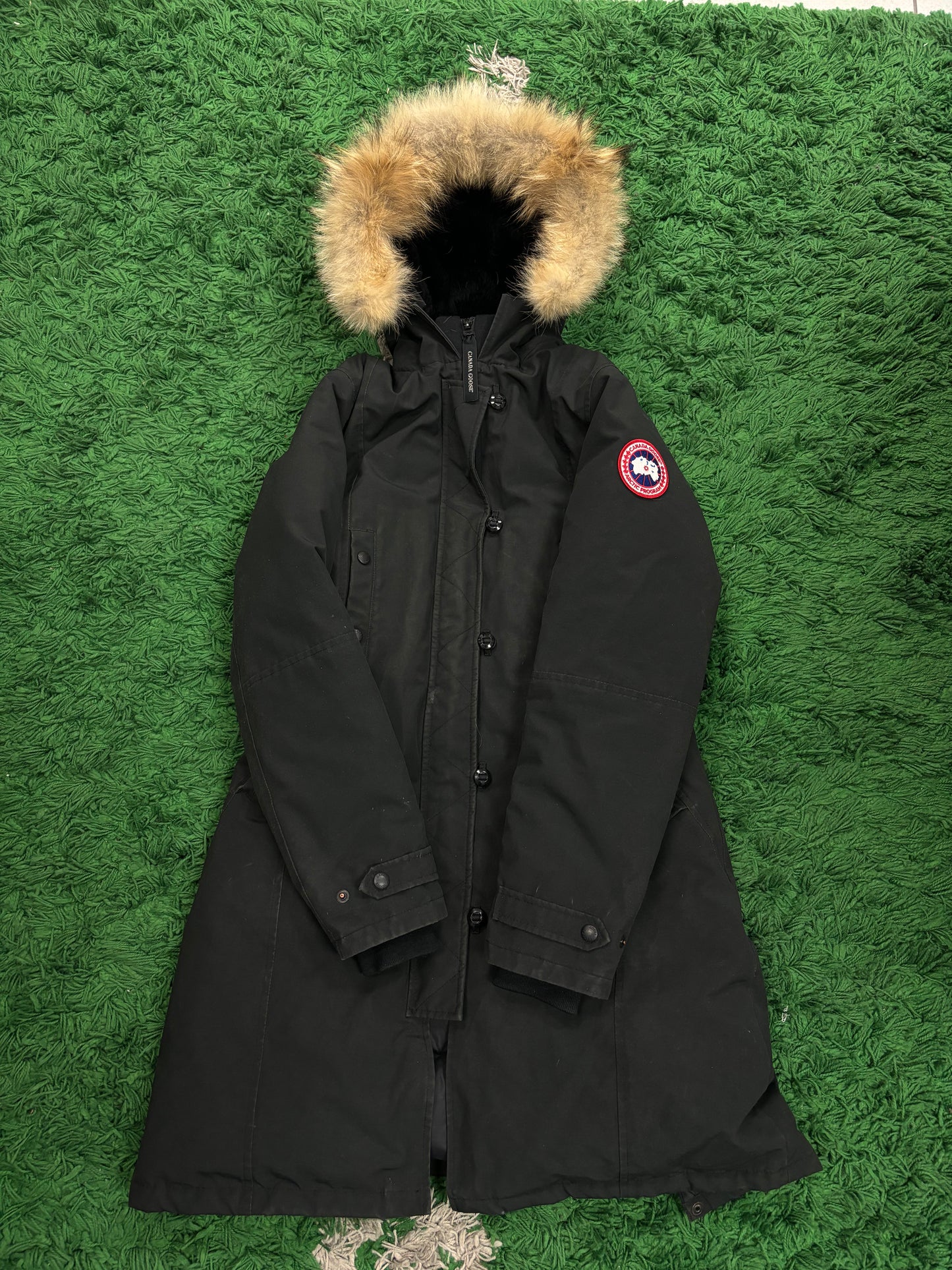 Canada Goose Long Black Fur Jacket Used Medium