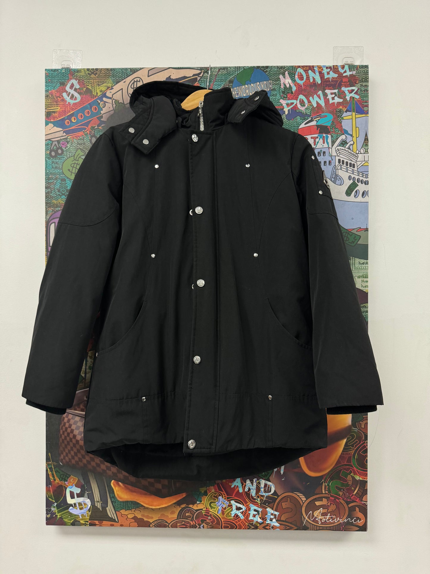 Moose Knuckles Parka Black Used Kid's Large N/A