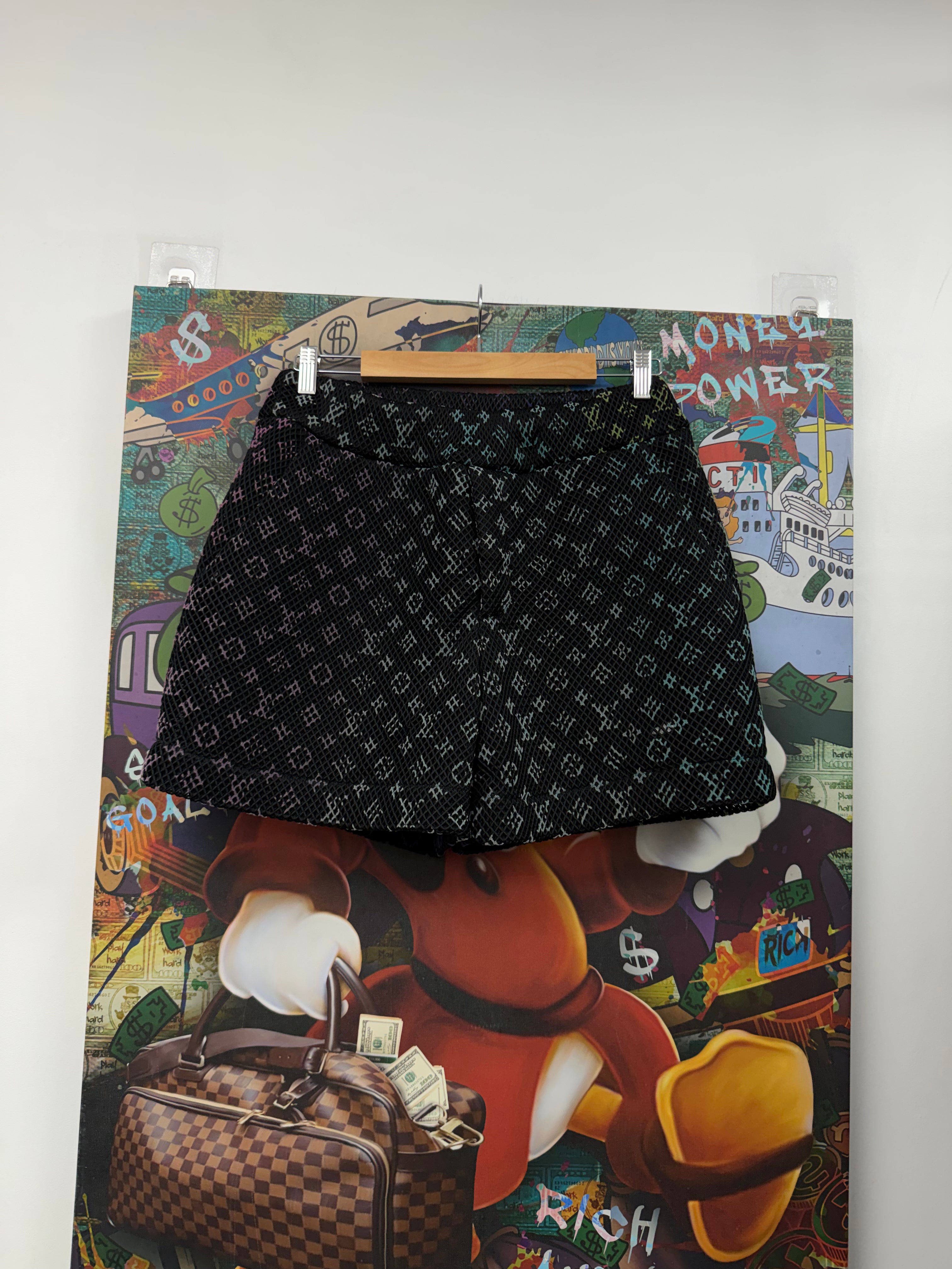 Louis Vuitton Black Gradient Monogram Mesh (38) Shorts