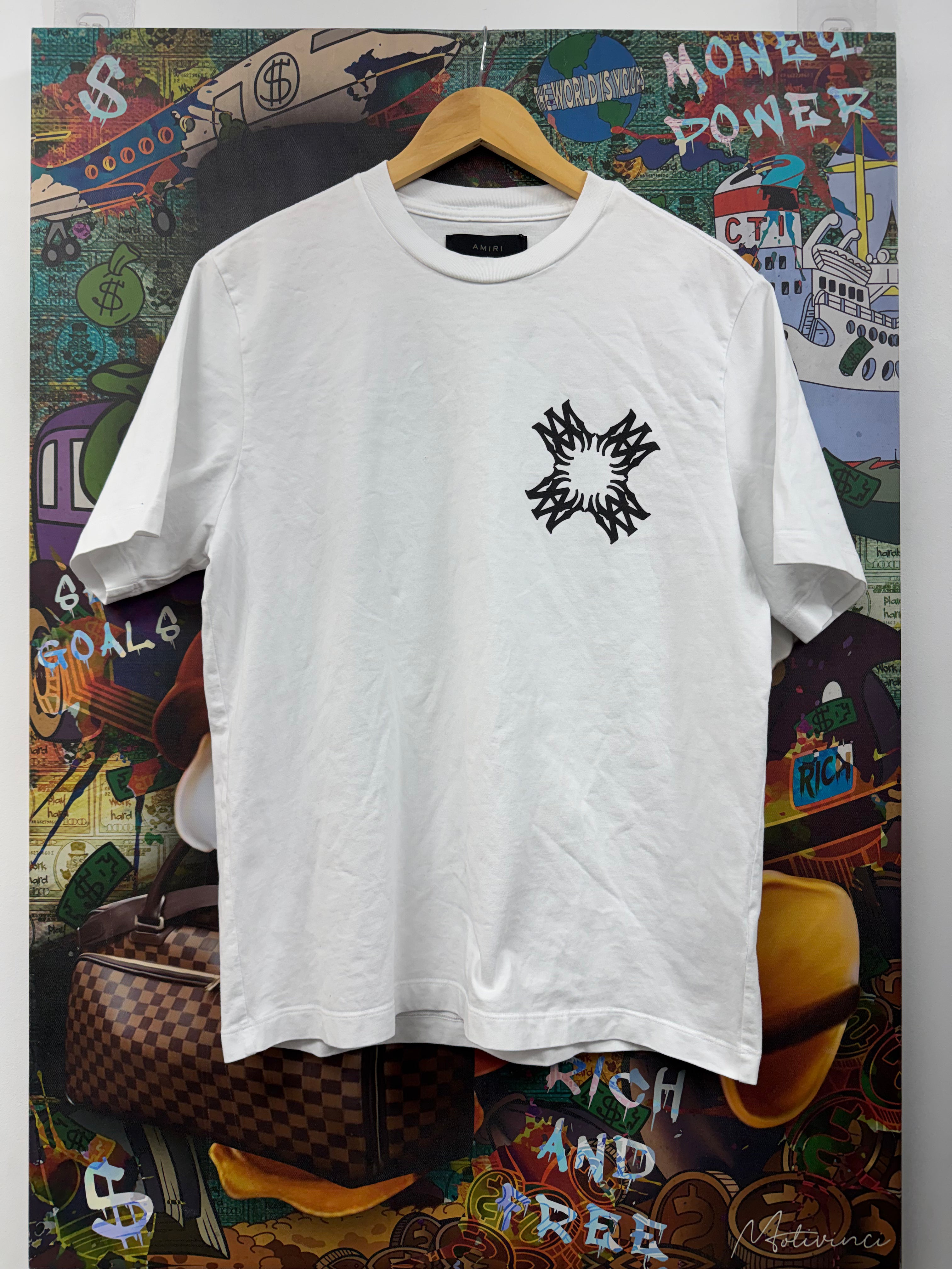 Amiri White Black MA Quad Tee