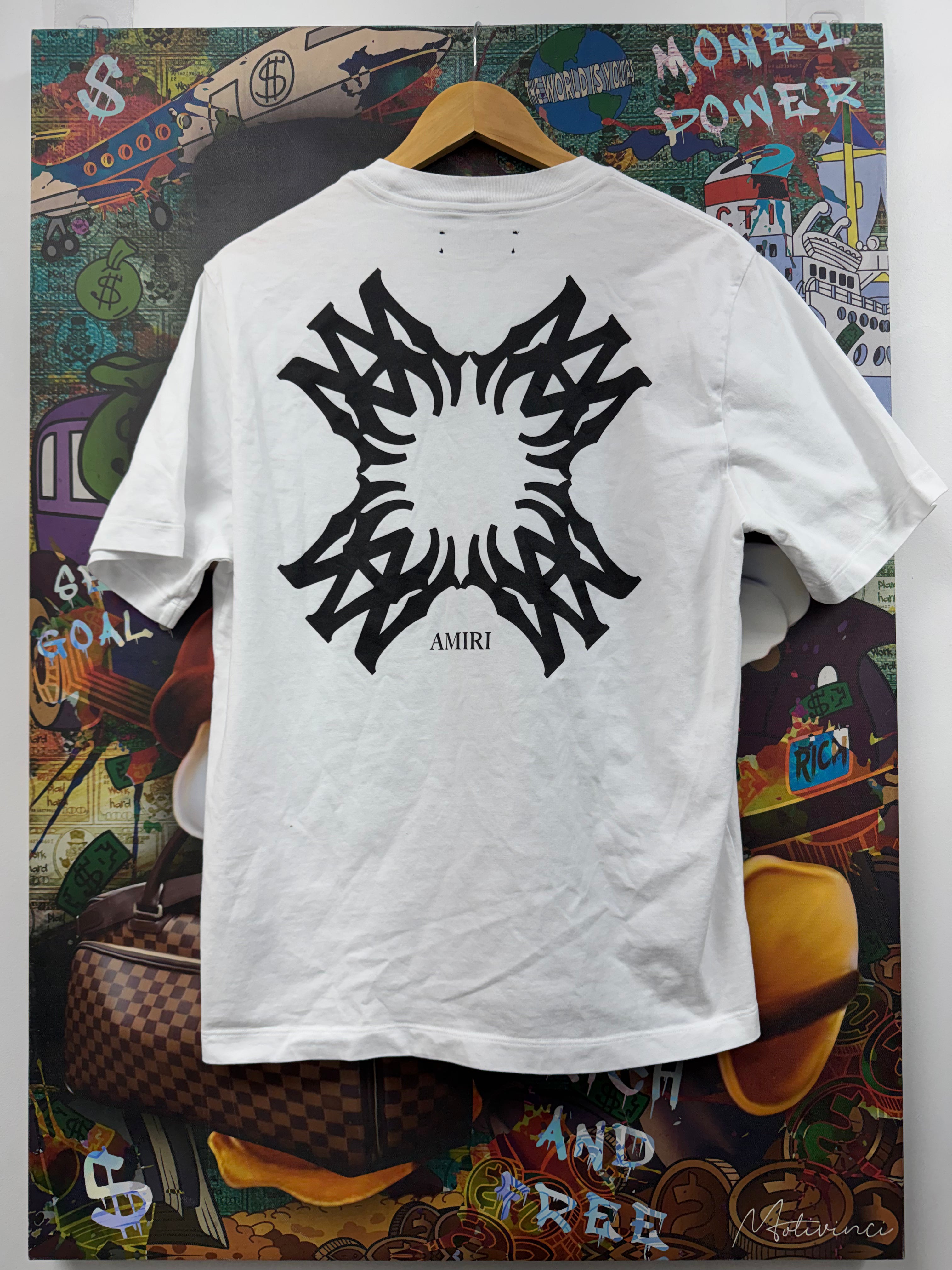 Amiri White Black MA Quad Tee