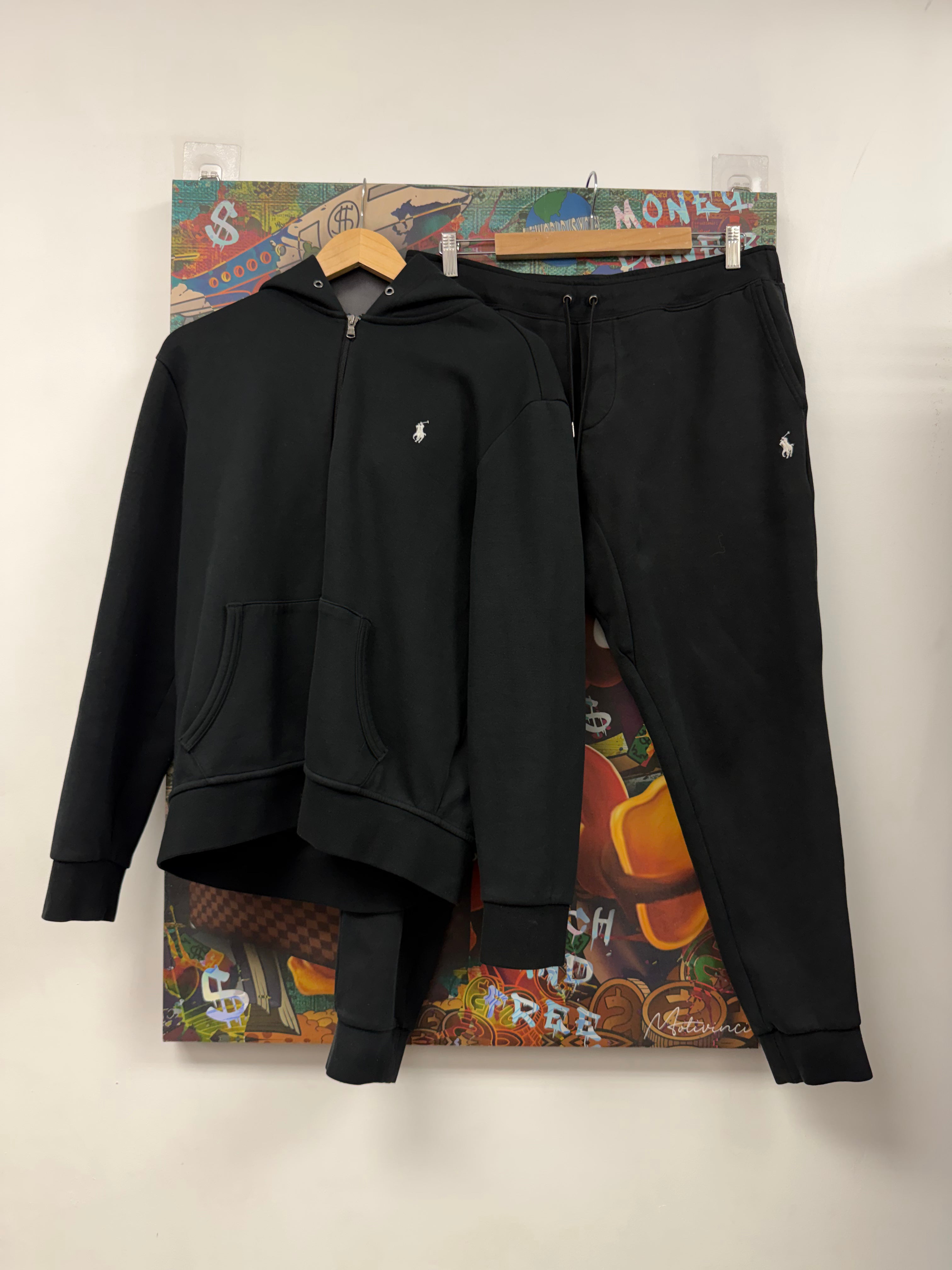 Polo Black White Tech Sweatsuit