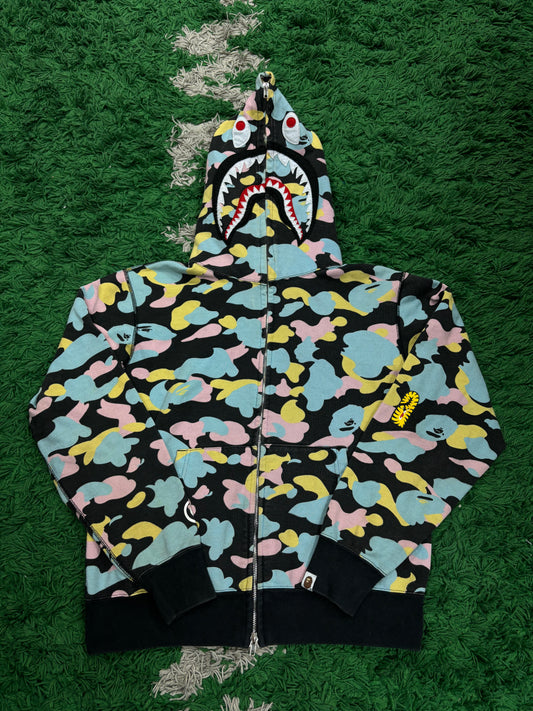 Bape Cotton Candy Shark Zip Up Used Medium