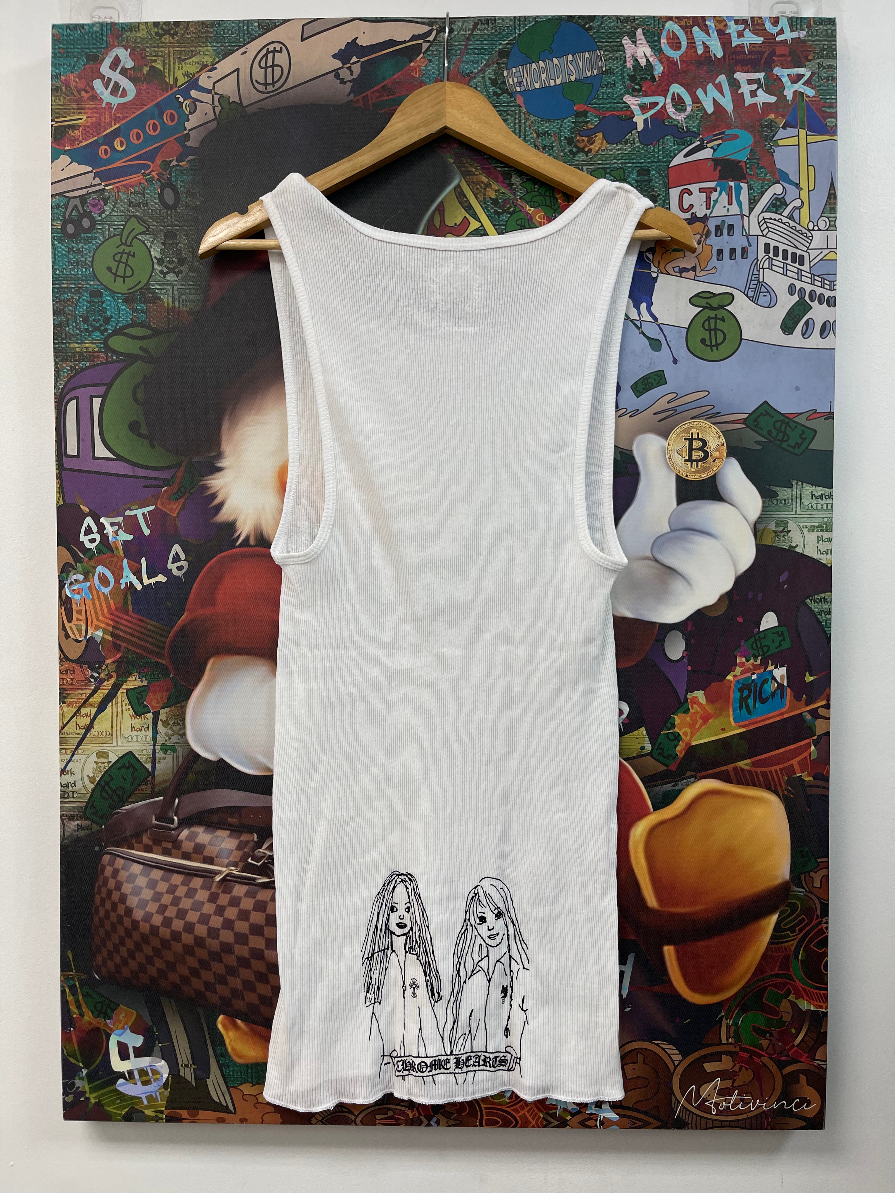 Chrome Hearts White Drawing Tank Top