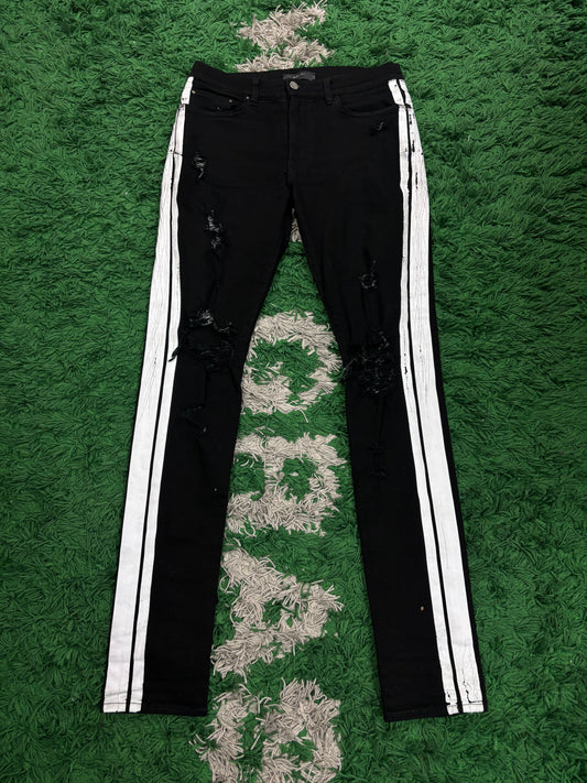 Amiri Jeans Black White Stripe Used 32 N/A