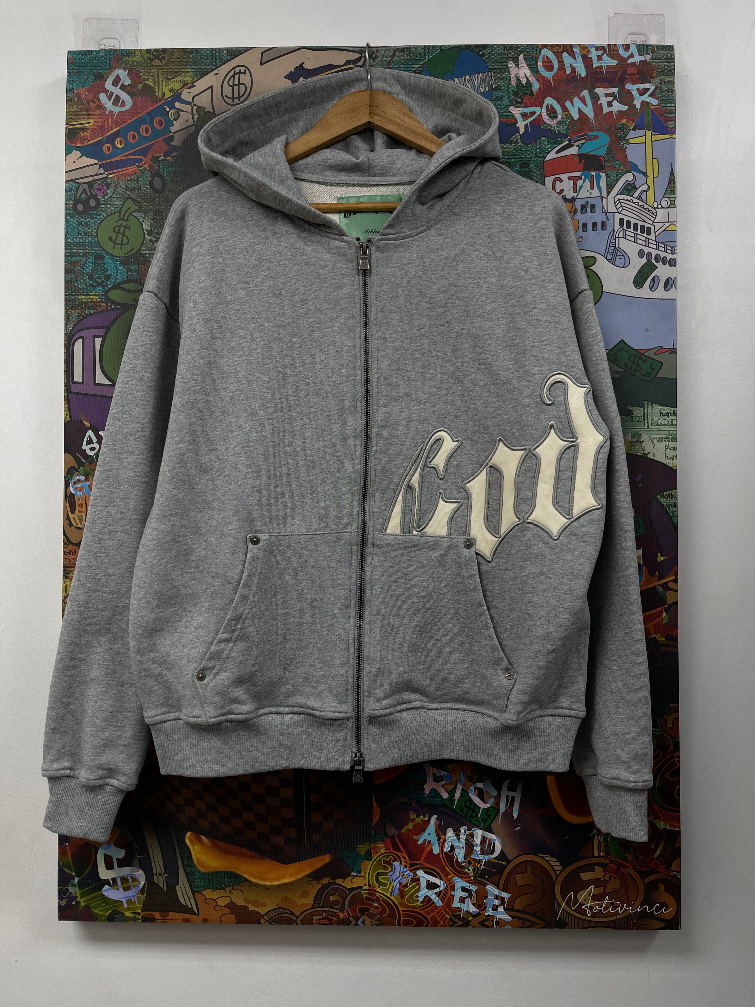Godspeed Grey White OG Logo Zip Up