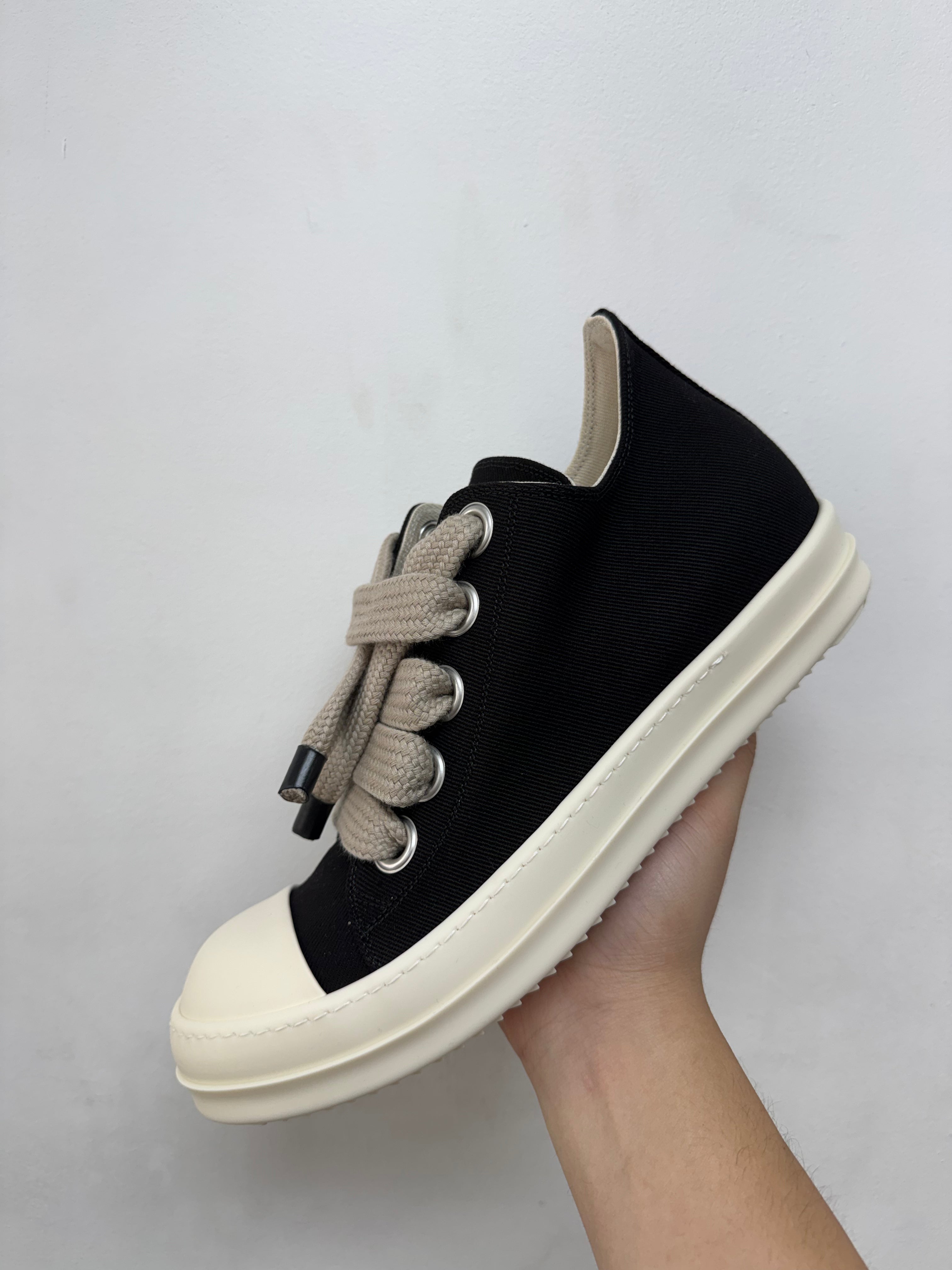Rick Owens Black & Milk DRKSHDW Jumbo Lace Ramone Low Sneakers
