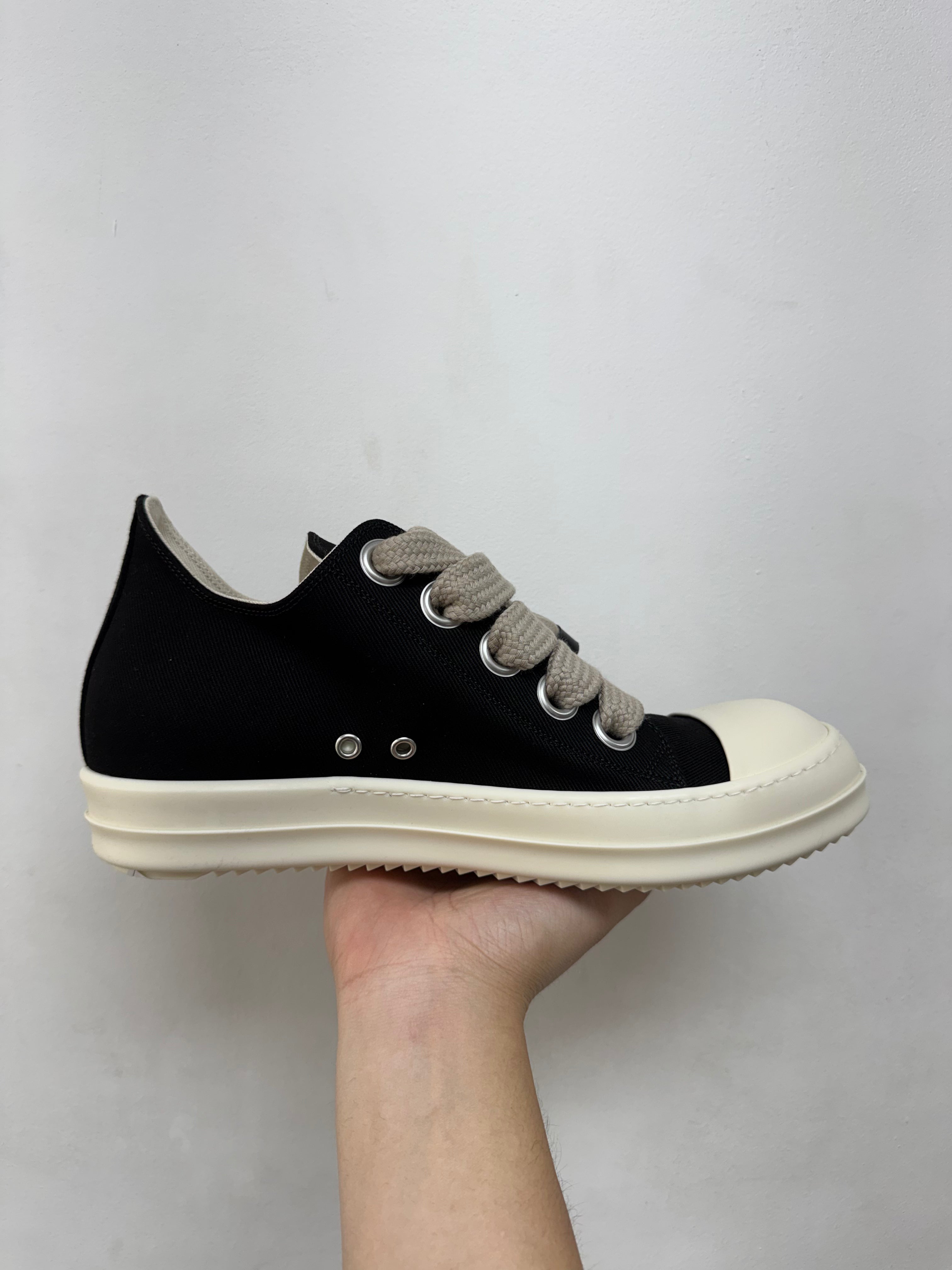 Rick Owens Black & Milk DRKSHDW Jumbo Lace Ramone Low Sneakers