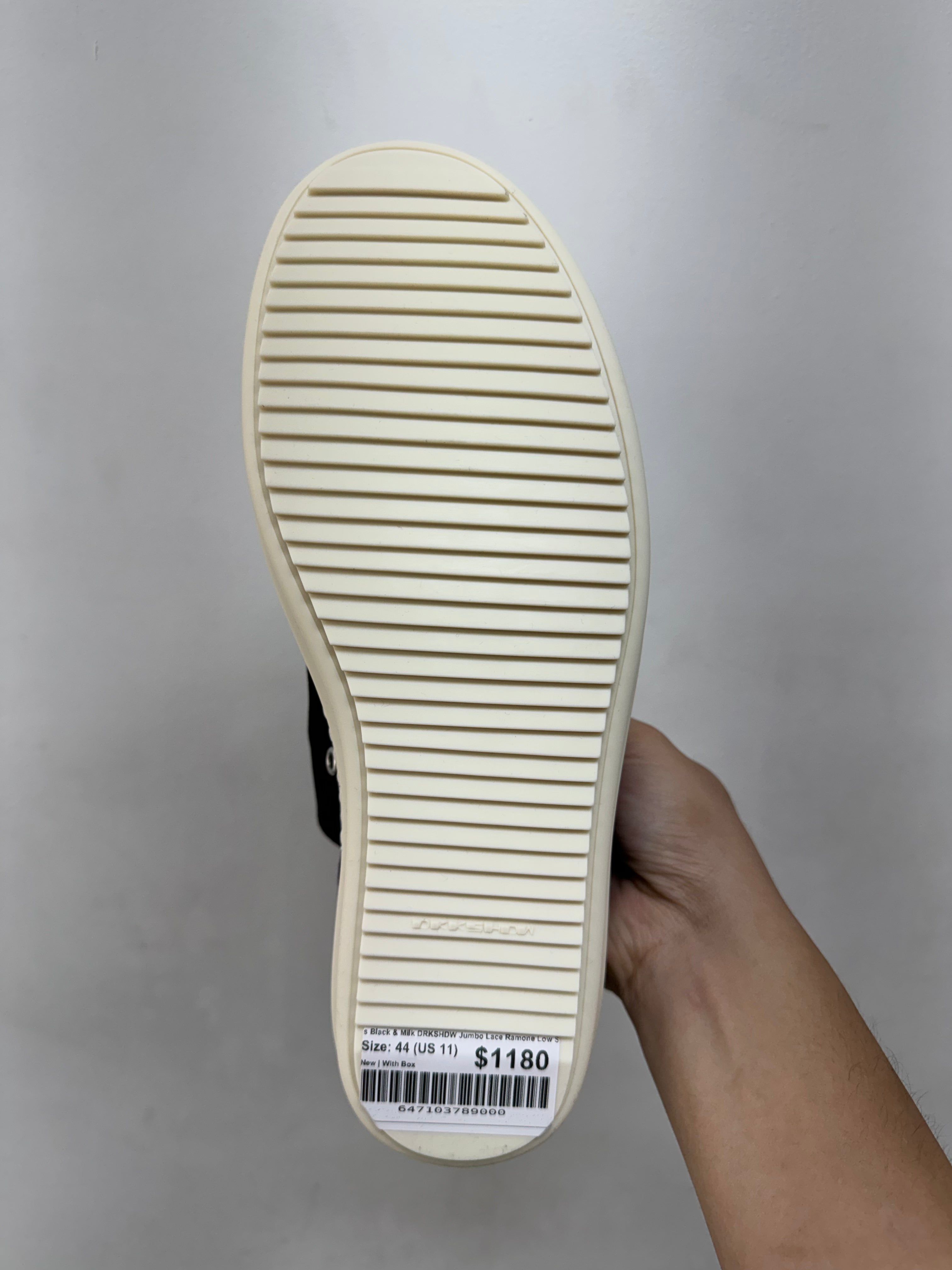 Rick Owens Black & Milk DRKSHDW Jumbo Lace Ramone Low Sneakers