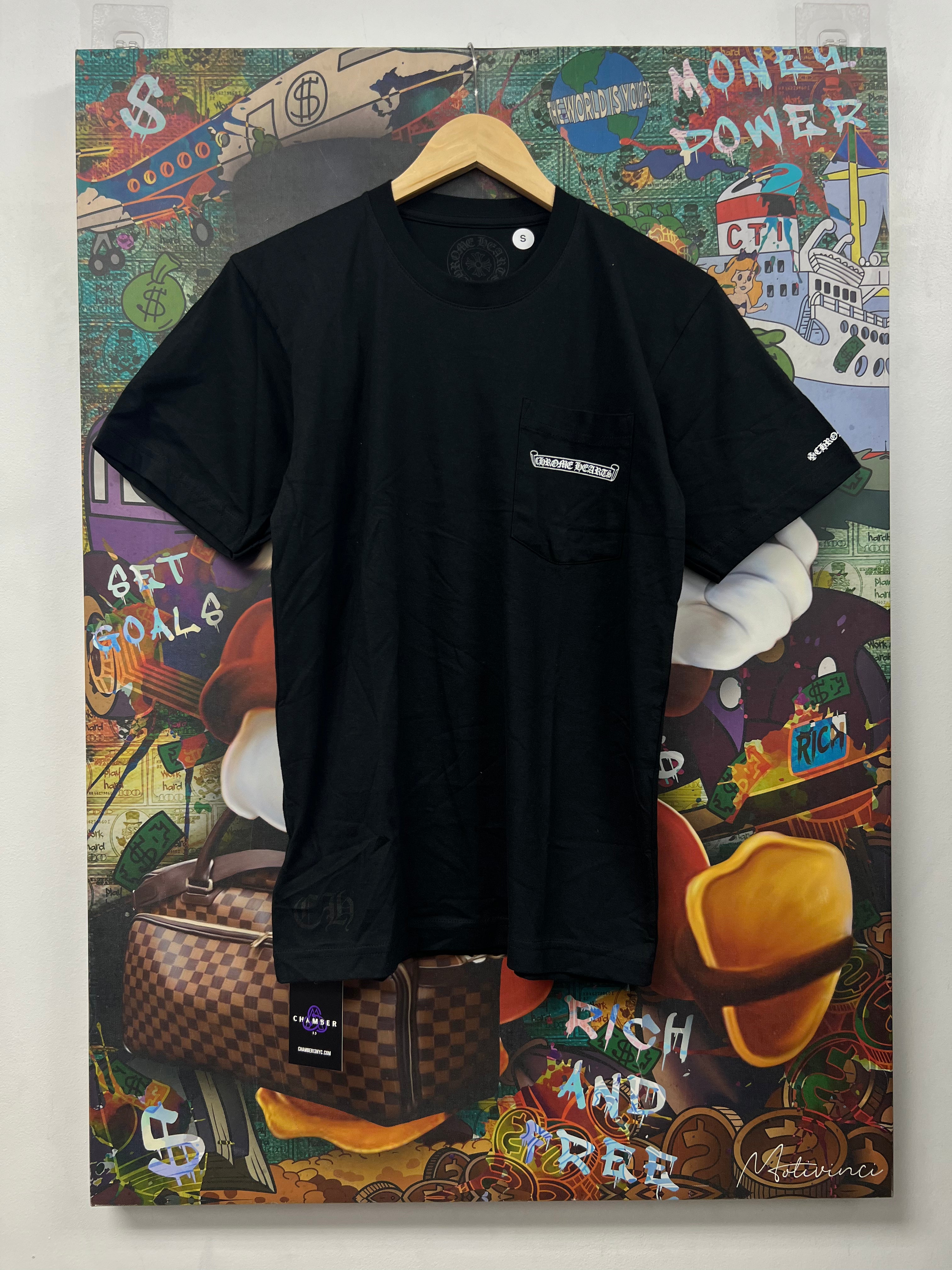 Chrome Hearts Black White Scroll Logo Tee